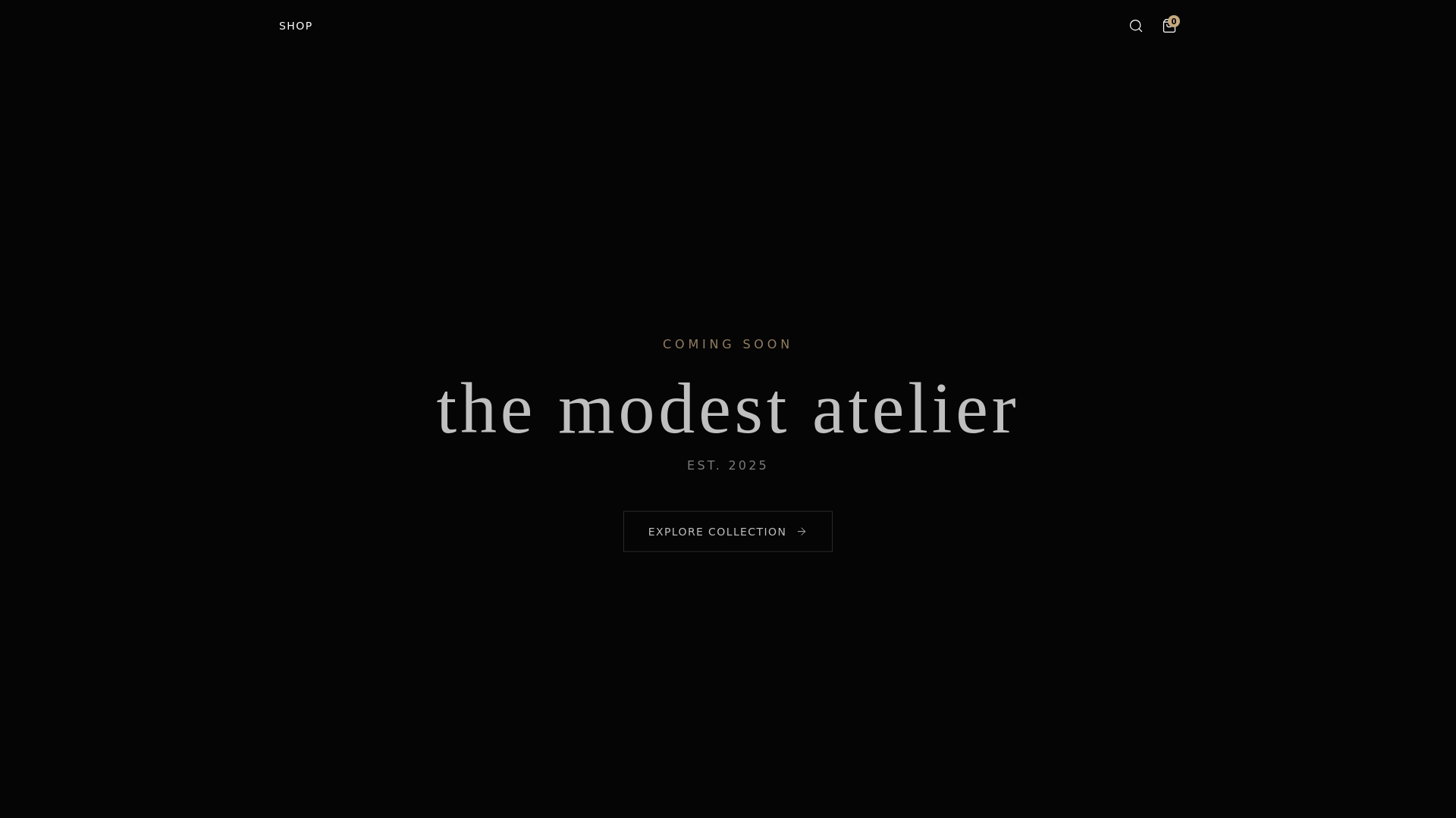 website screenshot of https://themodestatelier.com