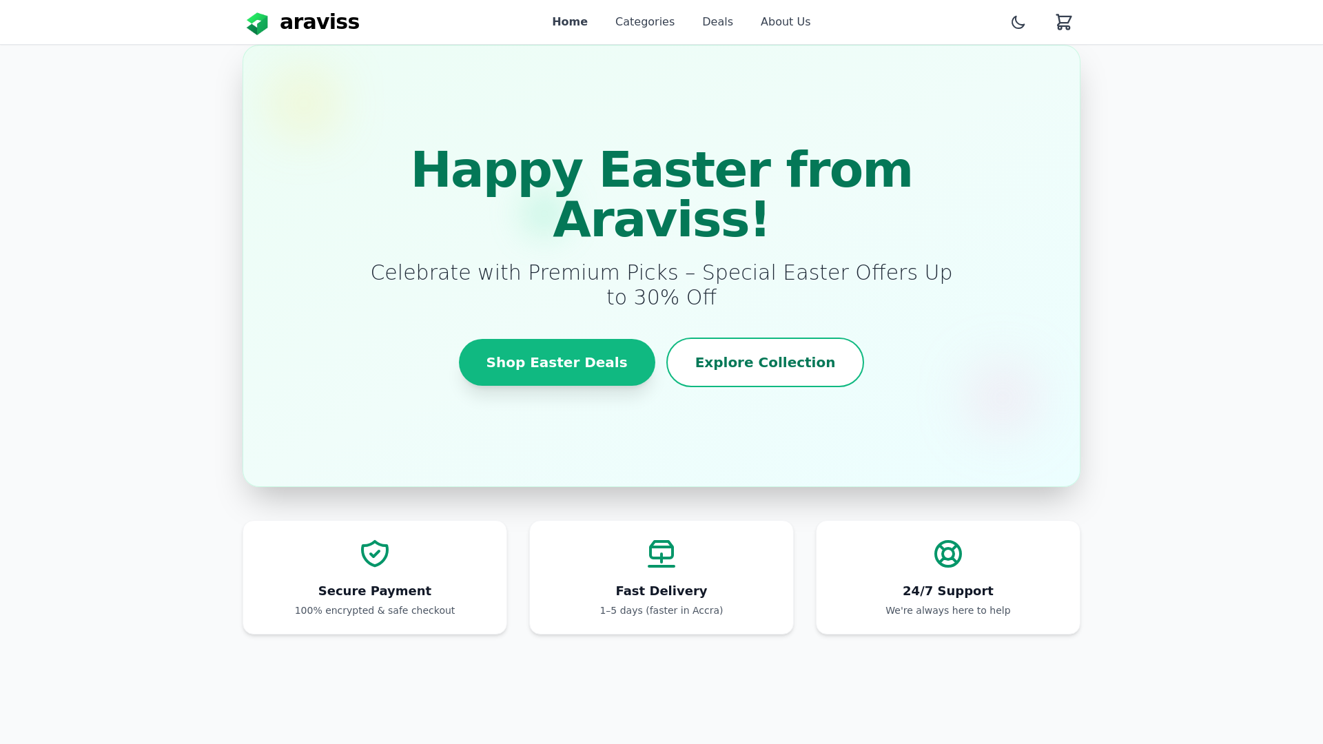 website screenshot of https://araviss.com/