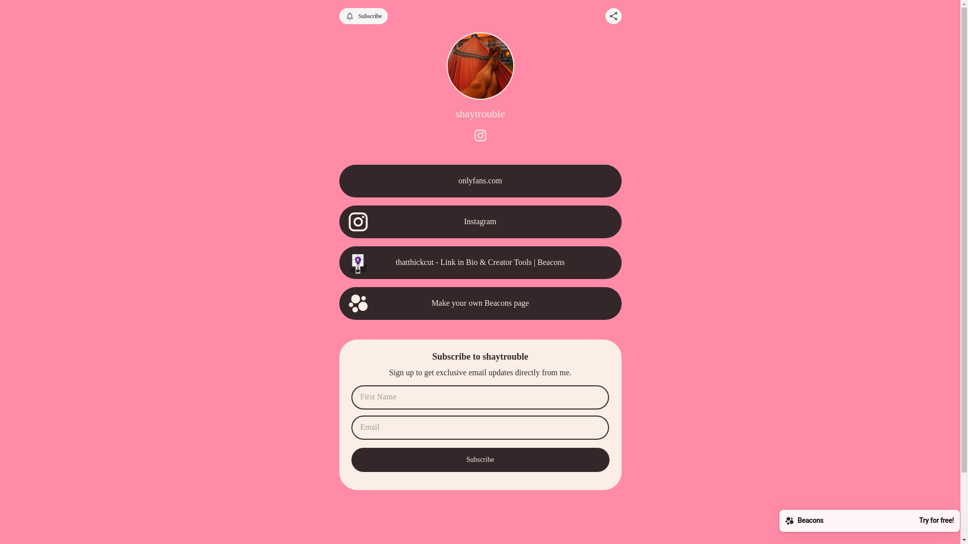 website screenshot of https://shaytrouble.com/