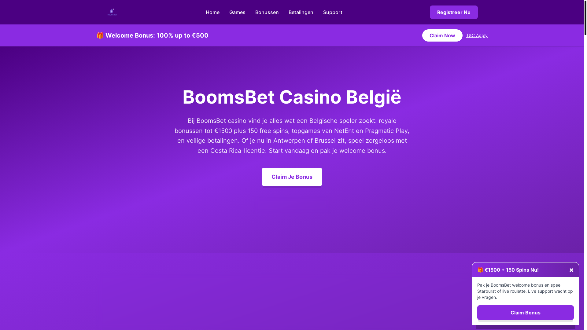 website screenshot of https://boomsbett-be.com/