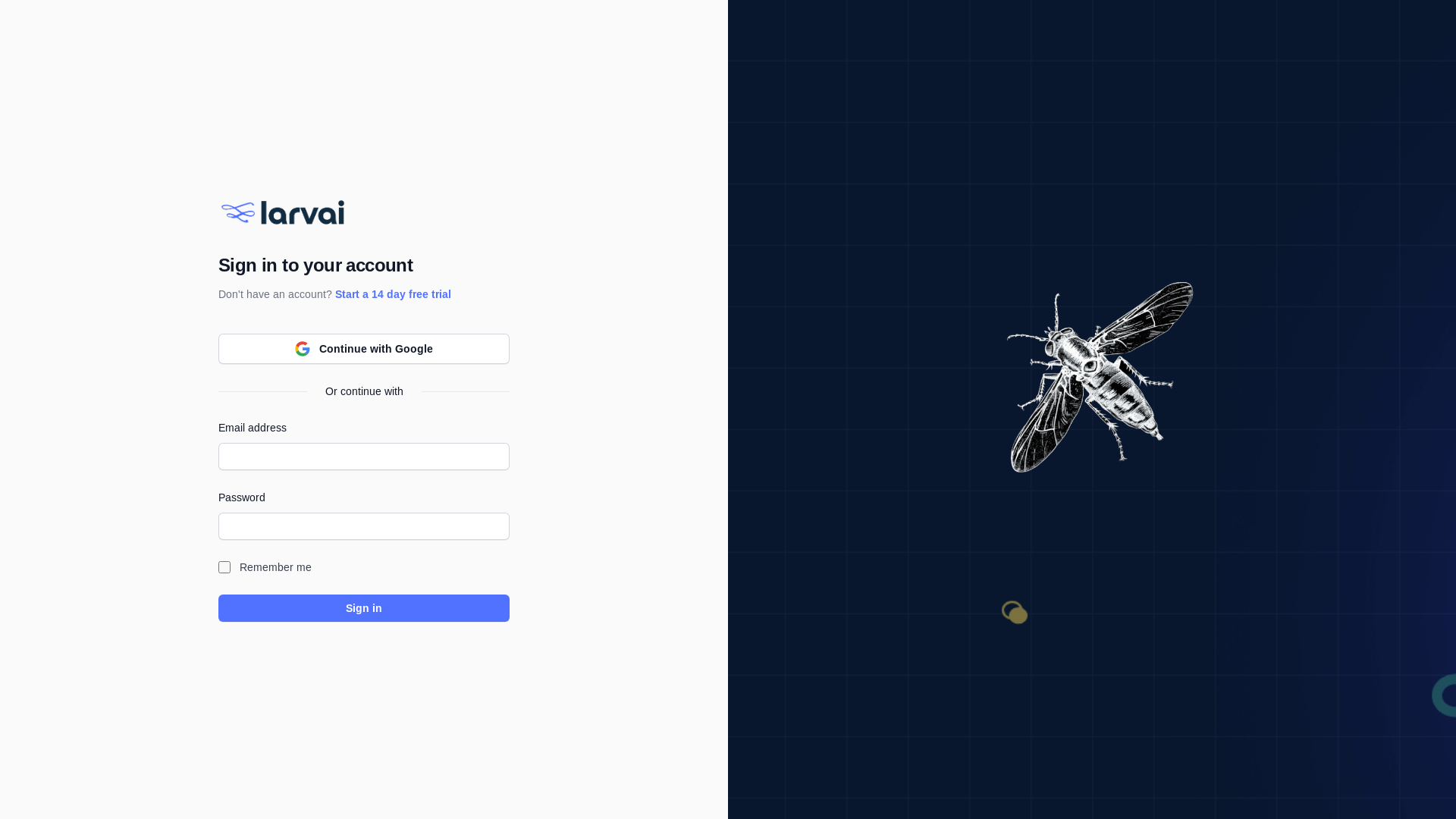 website screenshot of https://larvai-frontend.pages.dev/