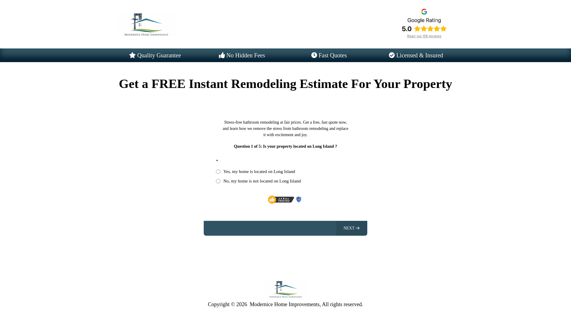 website screenshot of https://modernicehomeimprovement.com/