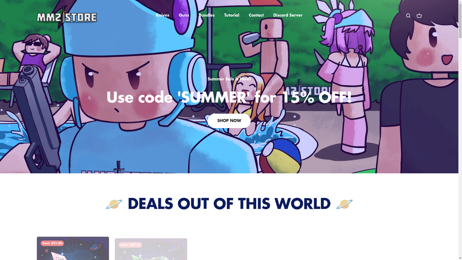 website screenshot of https://murdery.store