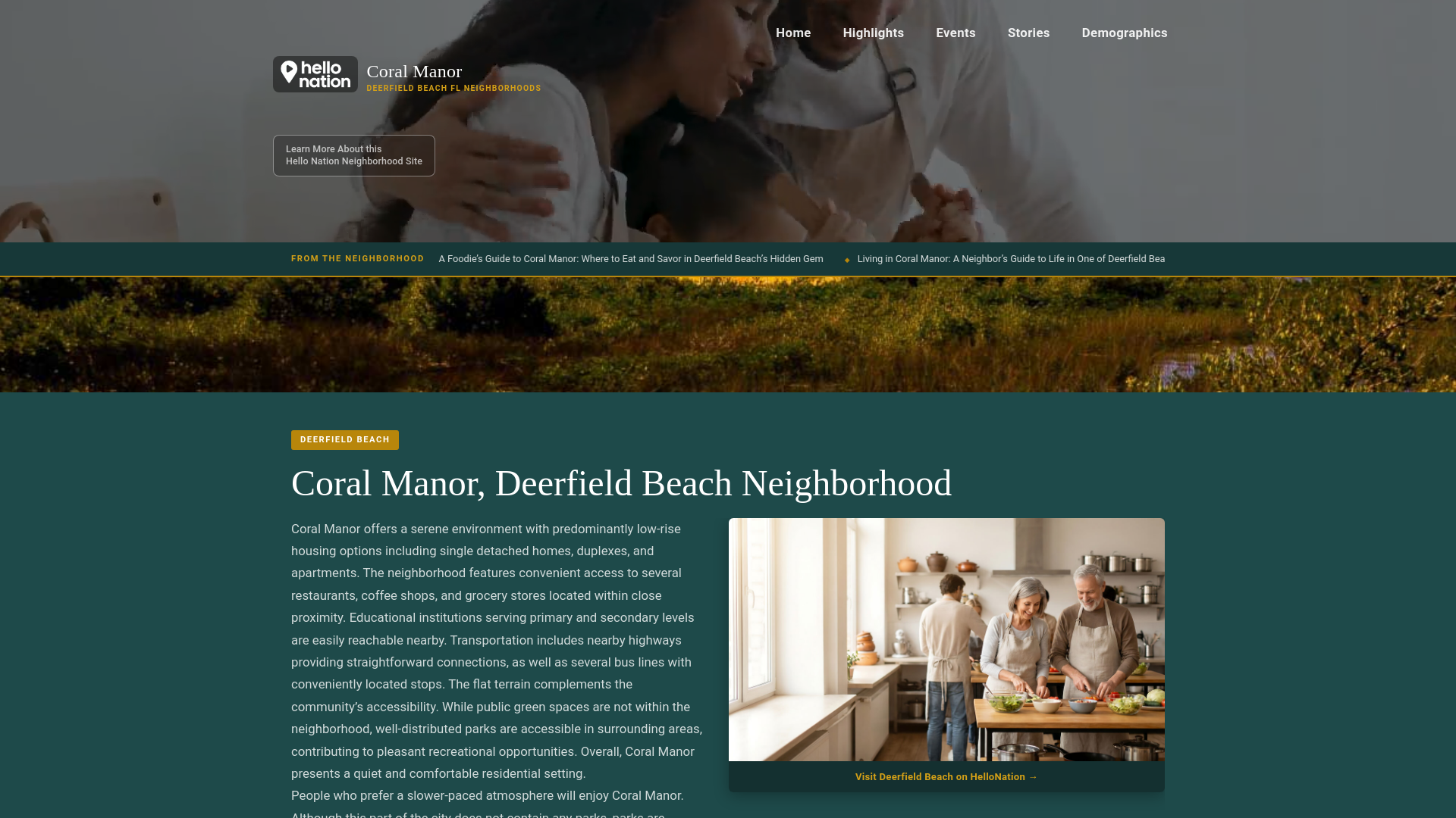 website screenshot of https://coralmanordeerfieldbeachneighborhood.org/