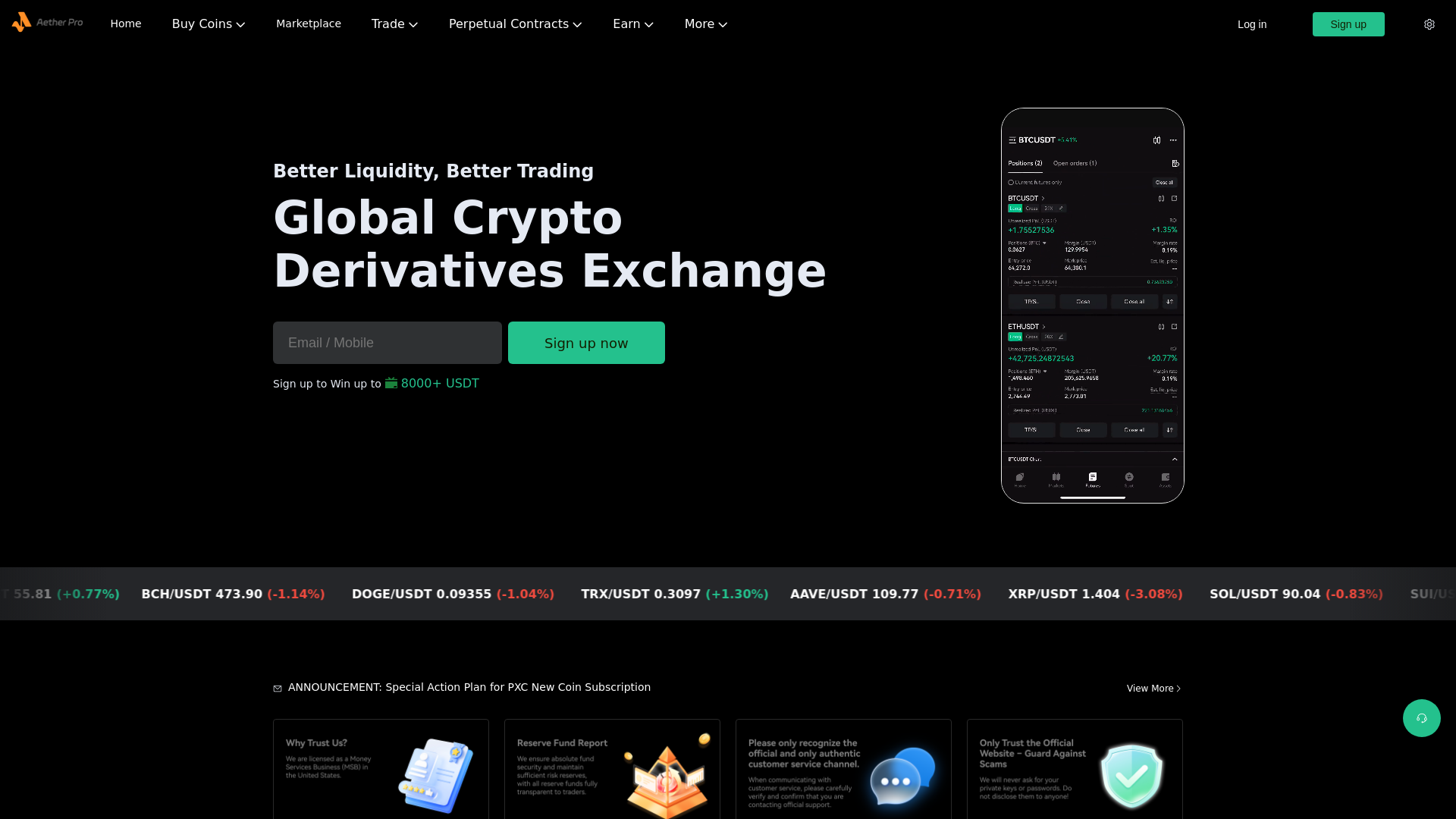 website screenshot of https://aethmaxpro.com