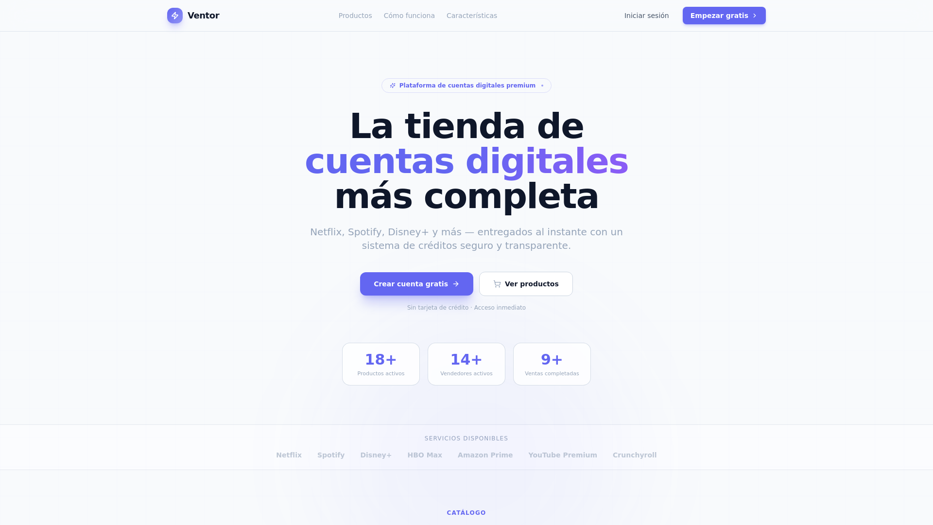 website screenshot of https://ventorstream.com/