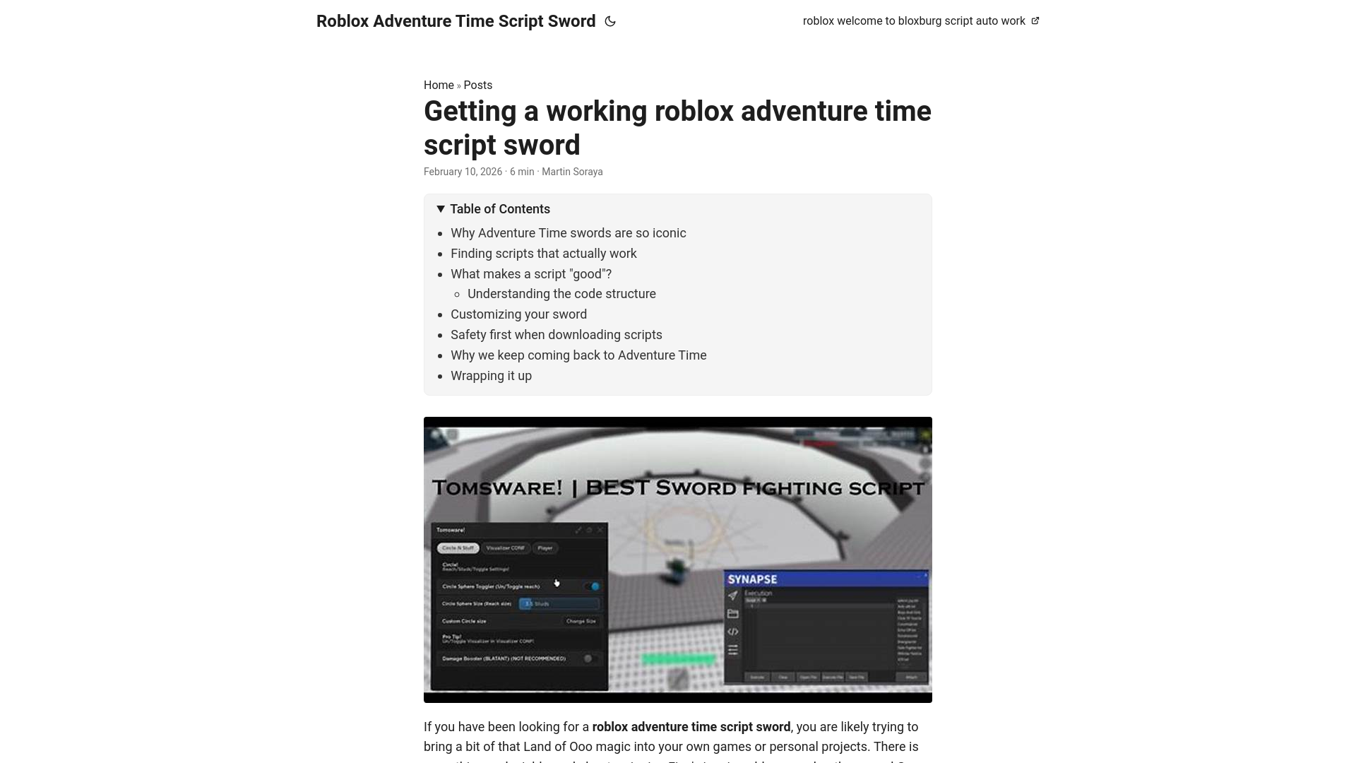 website screenshot of https://roblox-adventure-time-script-sword.pages.dev/