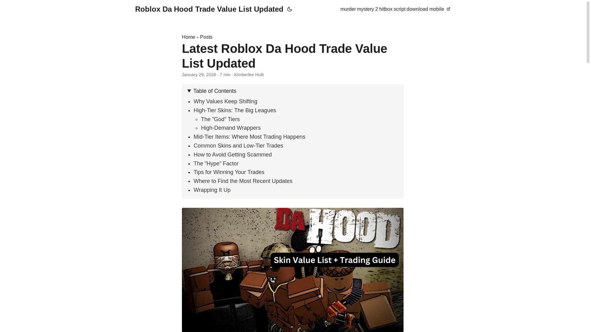 website screenshot of https://roblox-da-hood-trade-value-list-updated.pages.dev/