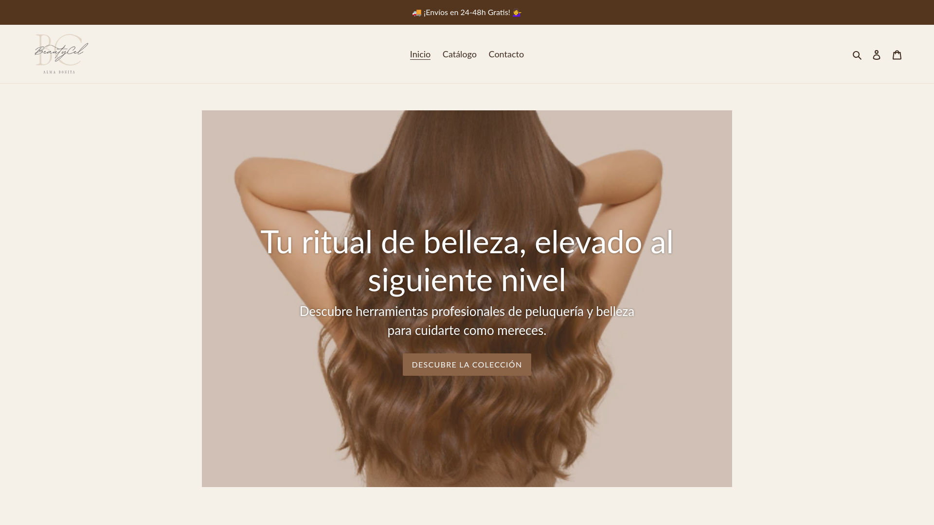 website screenshot of https://beautycel.es/