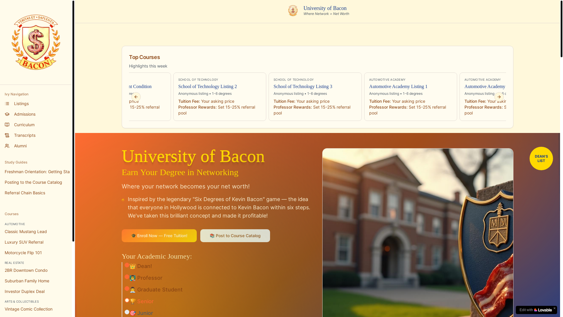 website screenshot of https://earnyourbacon.online/