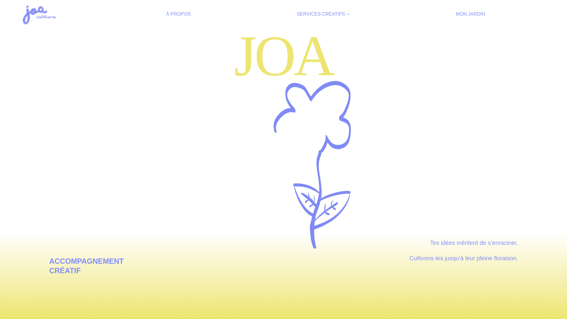website screenshot of https://joacreations.ca
