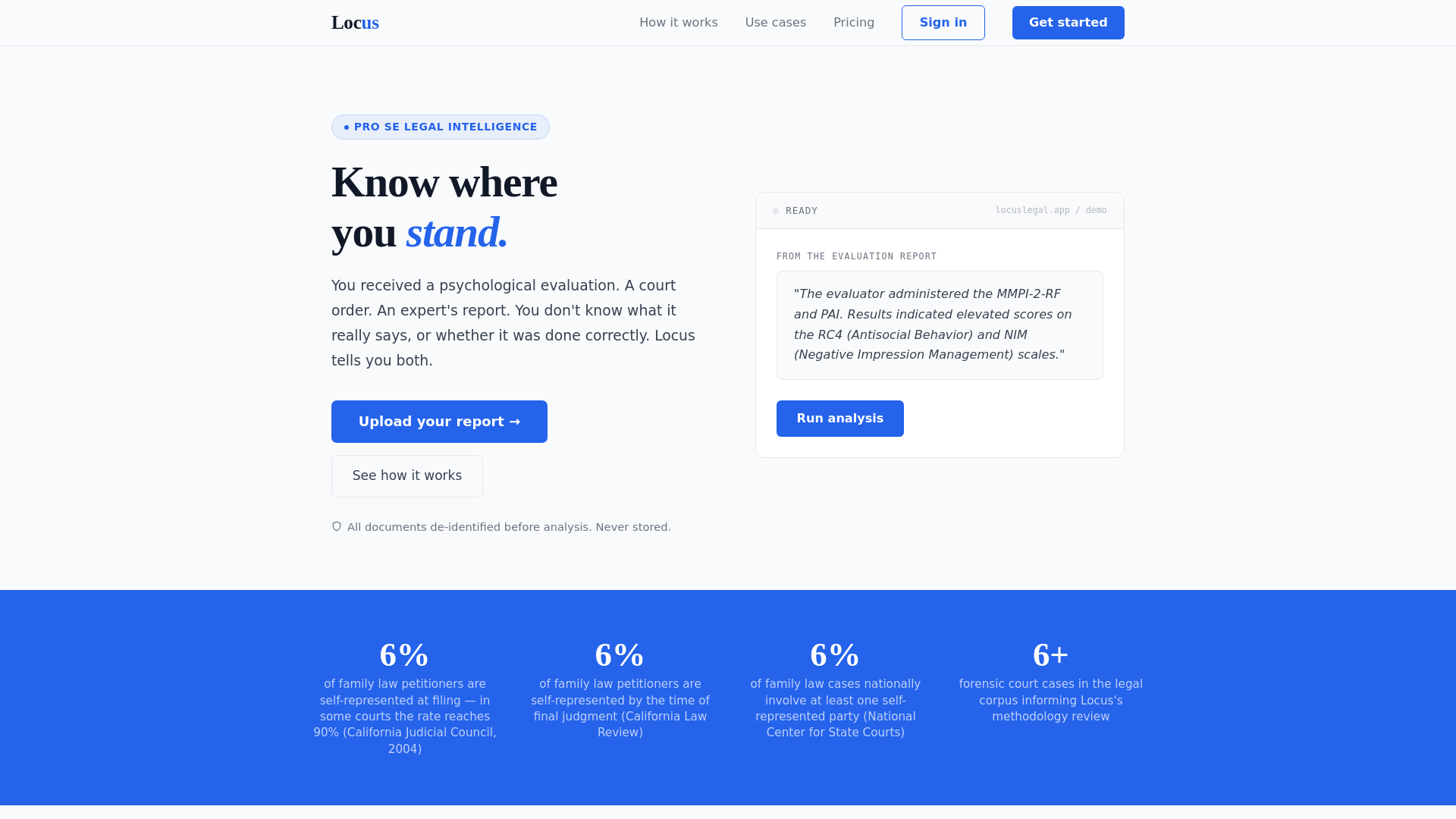 website screenshot of https://locuslegal.app/