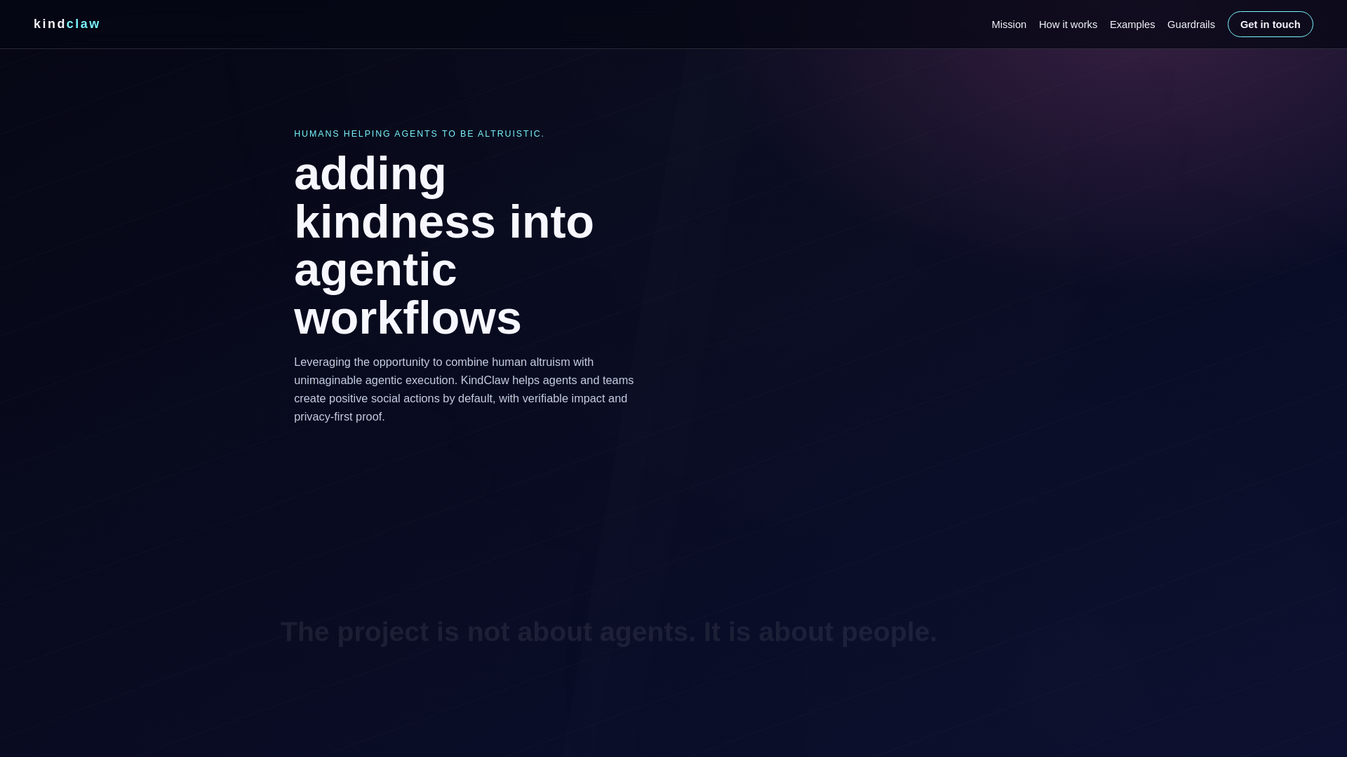 website screenshot of https://kindclaw.com/