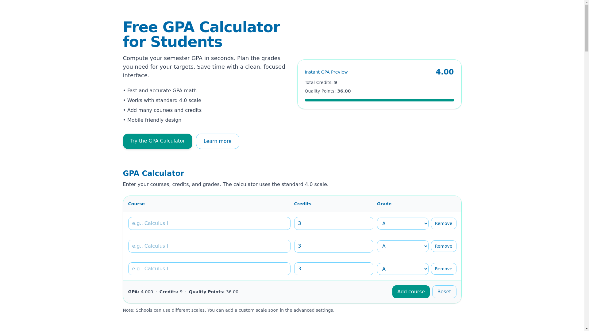 website screenshot of https://ilovegrades.com/
