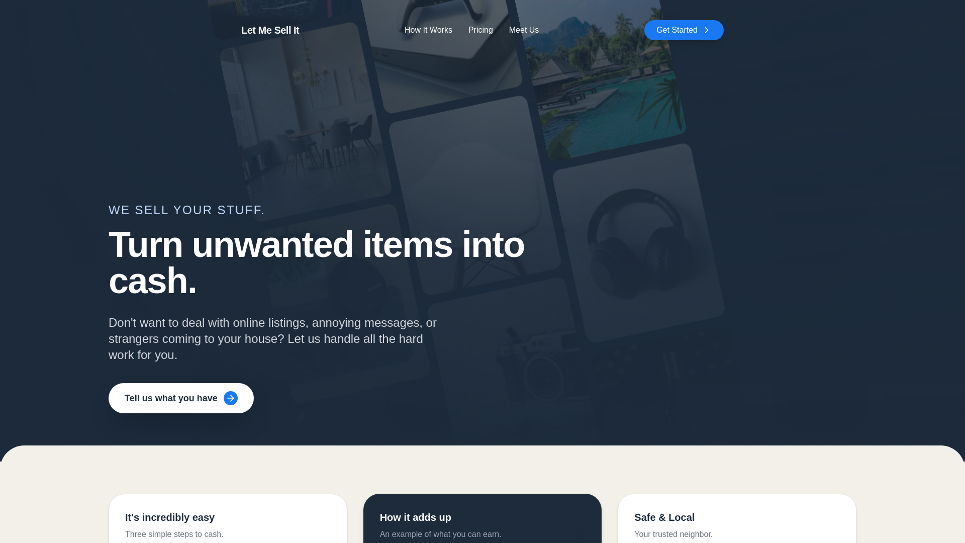 website screenshot of https://letmesellit.store