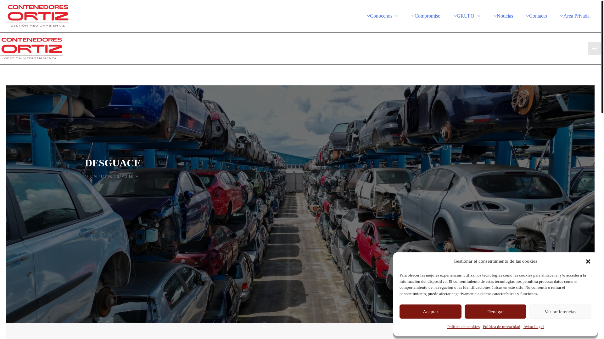 website screenshot of https://desguaceortiz.com