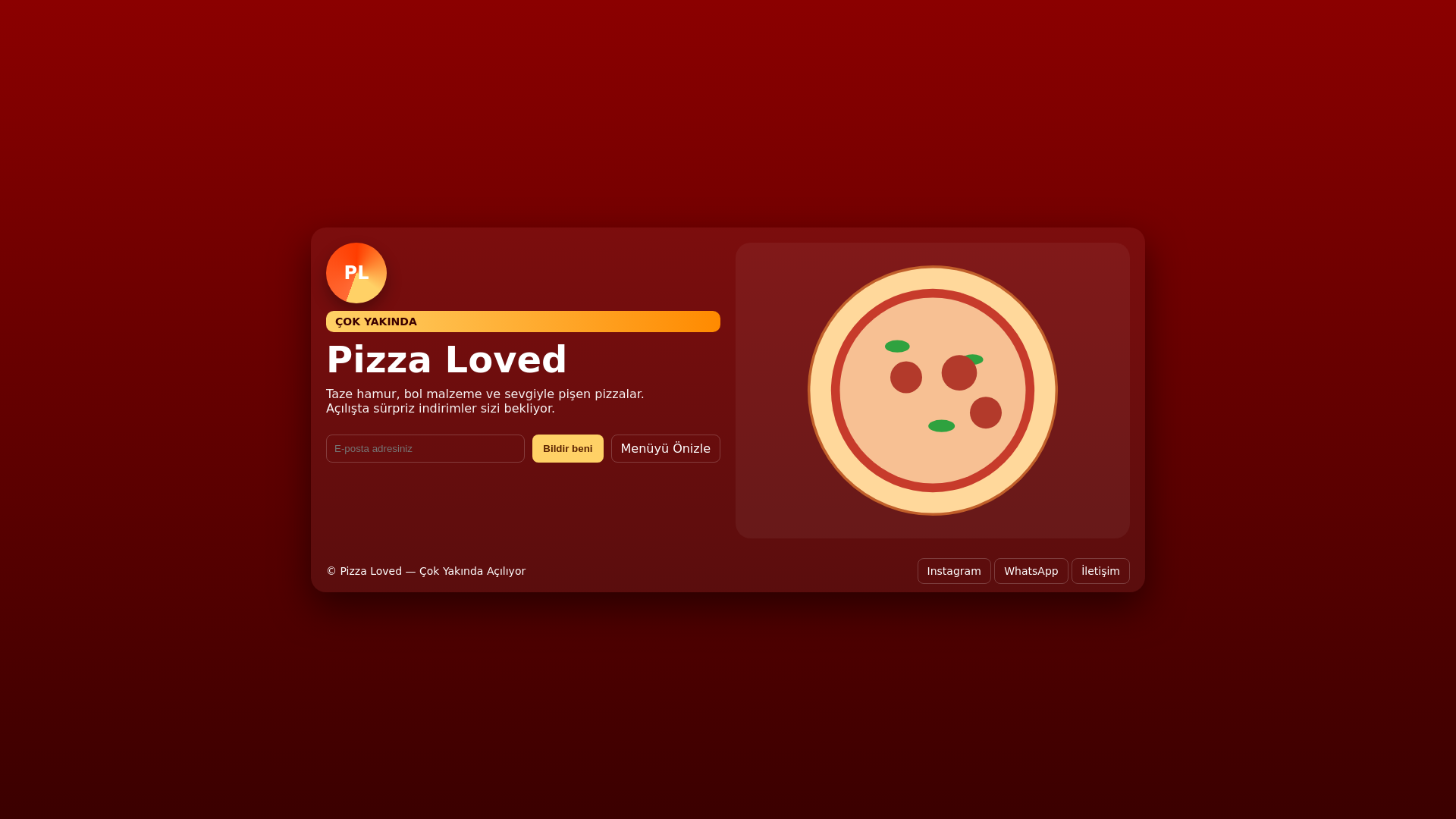 website screenshot of https://pizzaloved.com/