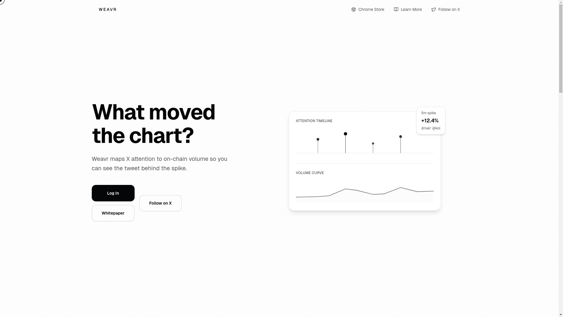 website screenshot of https://weavr.fun/