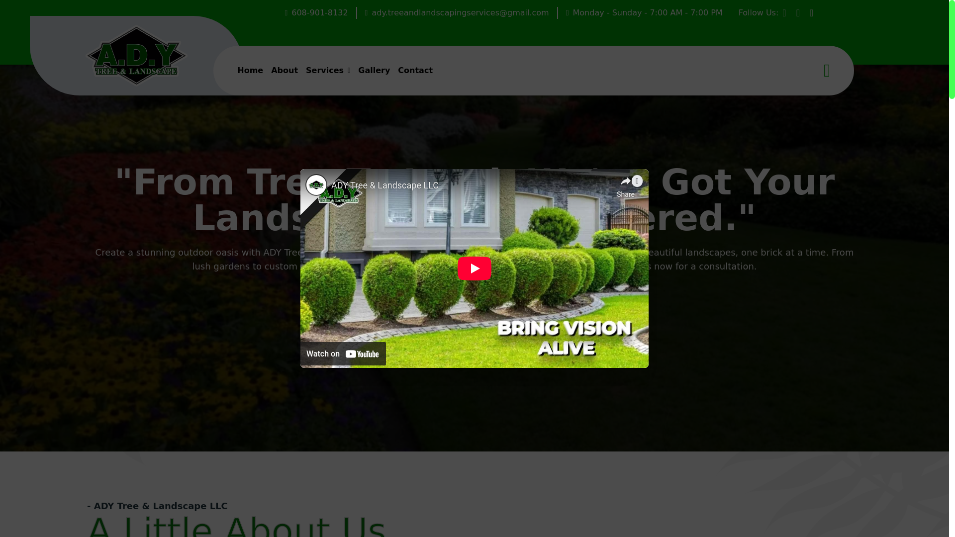 website screenshot of https://adytreelandscapellc.com/