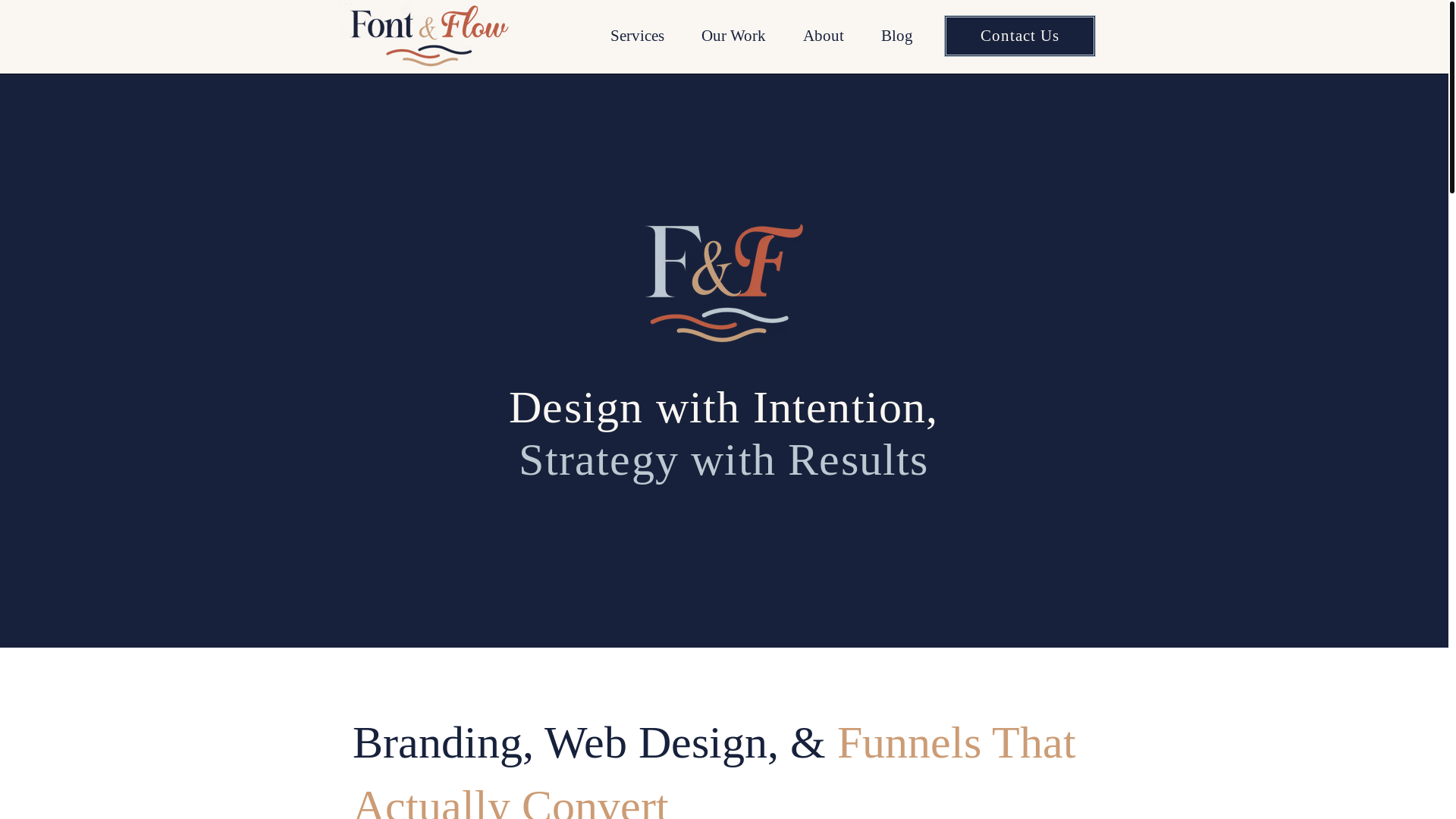 website screenshot of https://fontandflow.design/