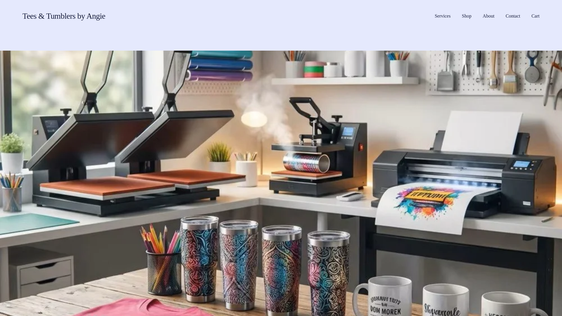 website screenshot of https://teestumblersbyangie.com/