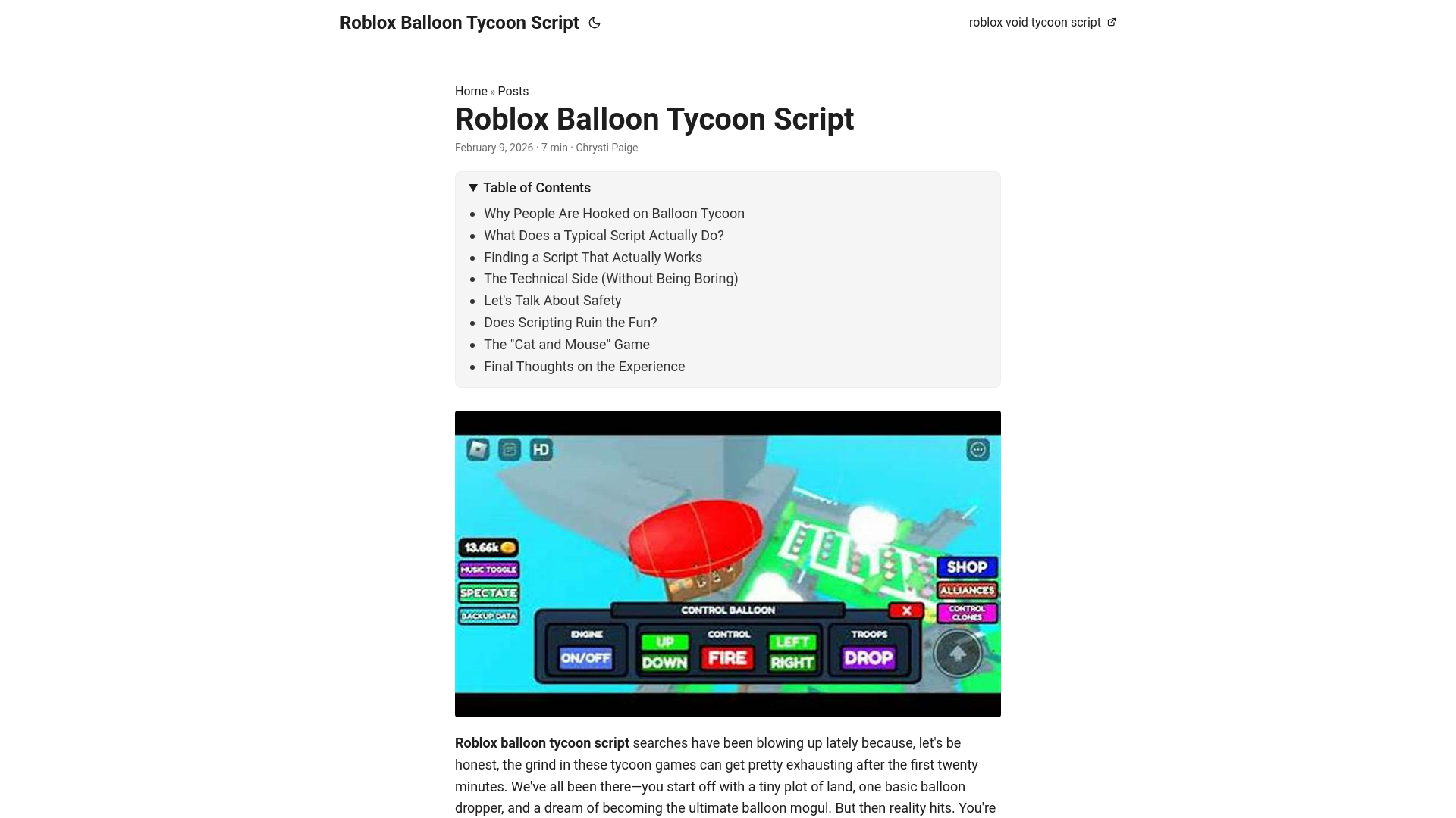 website screenshot of https://robloxballoontycoonscript.pages.dev/