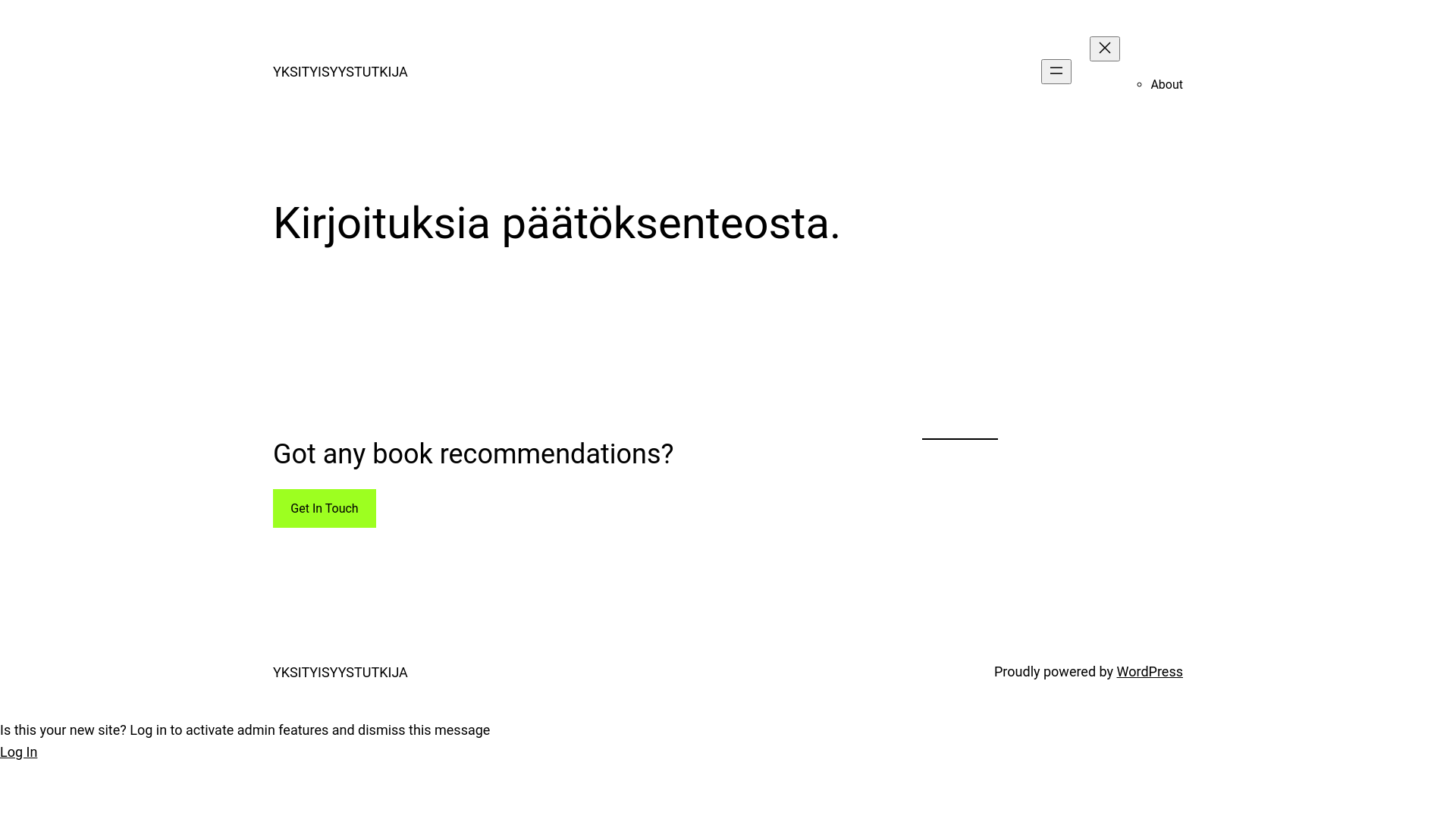website screenshot of https://yksityisyystutkija.com/