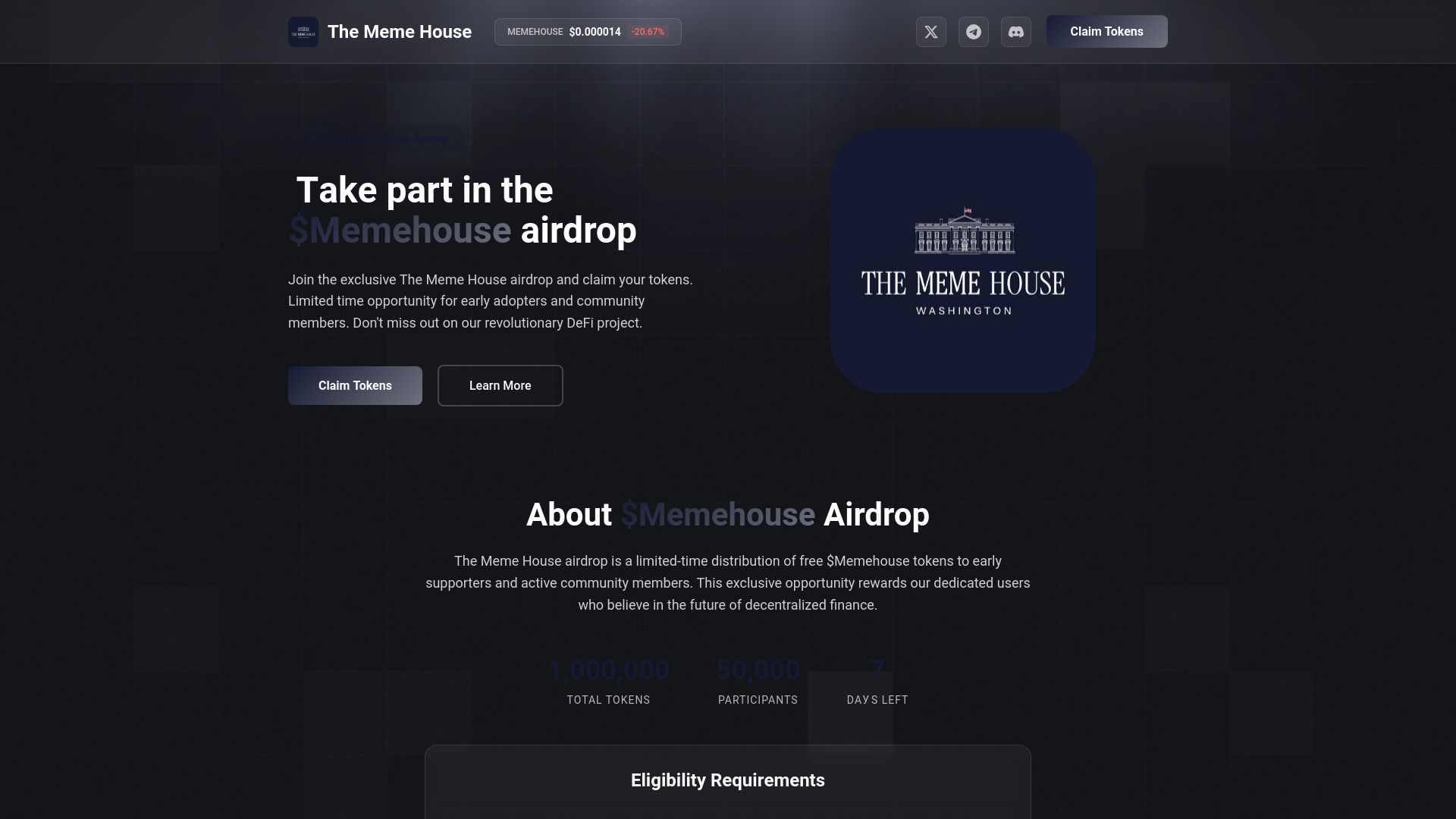 website screenshot of https://register-memehouse.fun