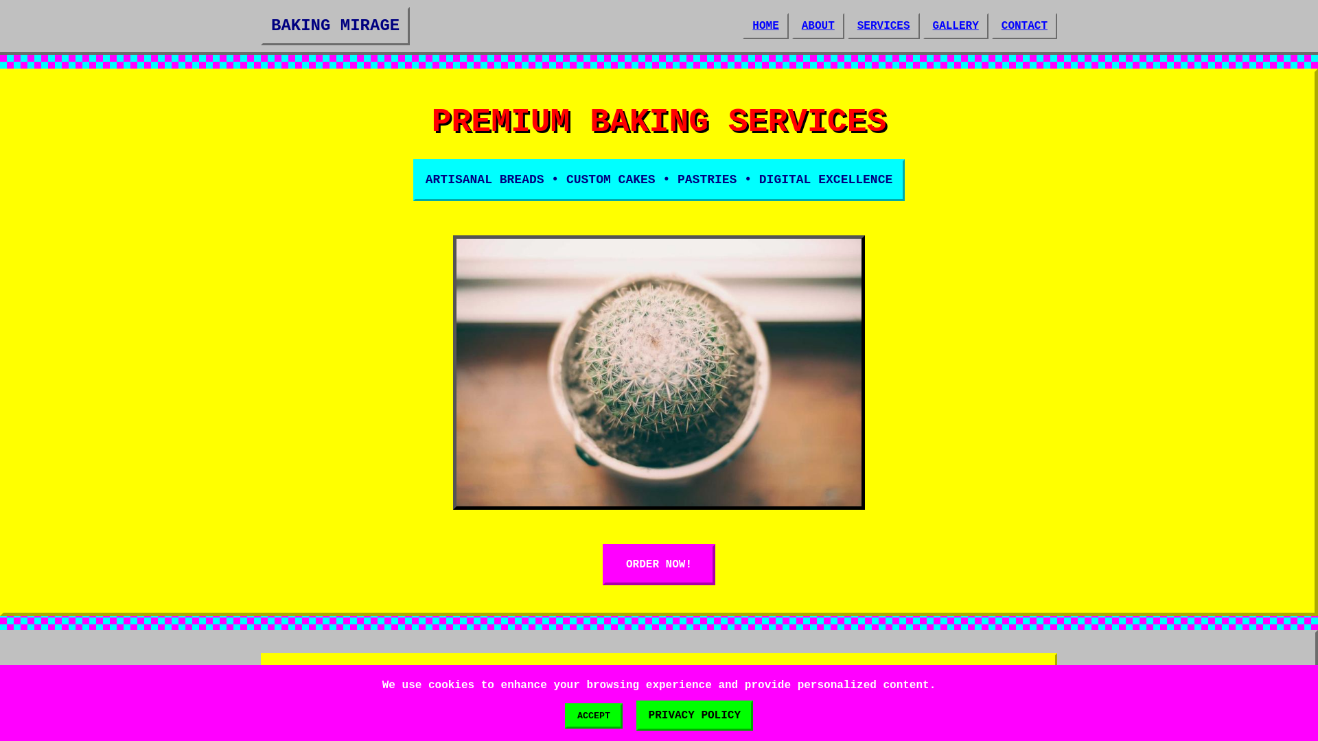 website screenshot of https://bakingmirage.digital/