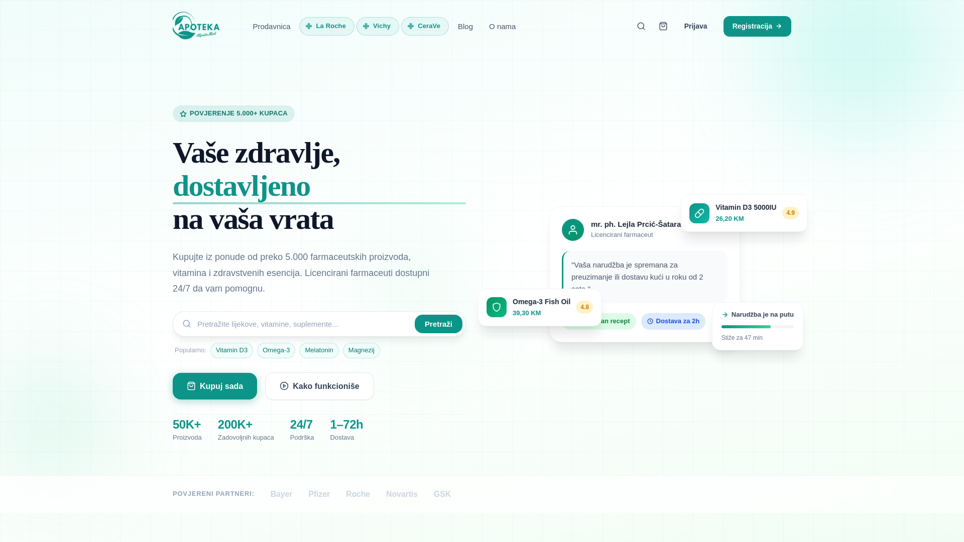 website screenshot of https://eapotekasa.ba