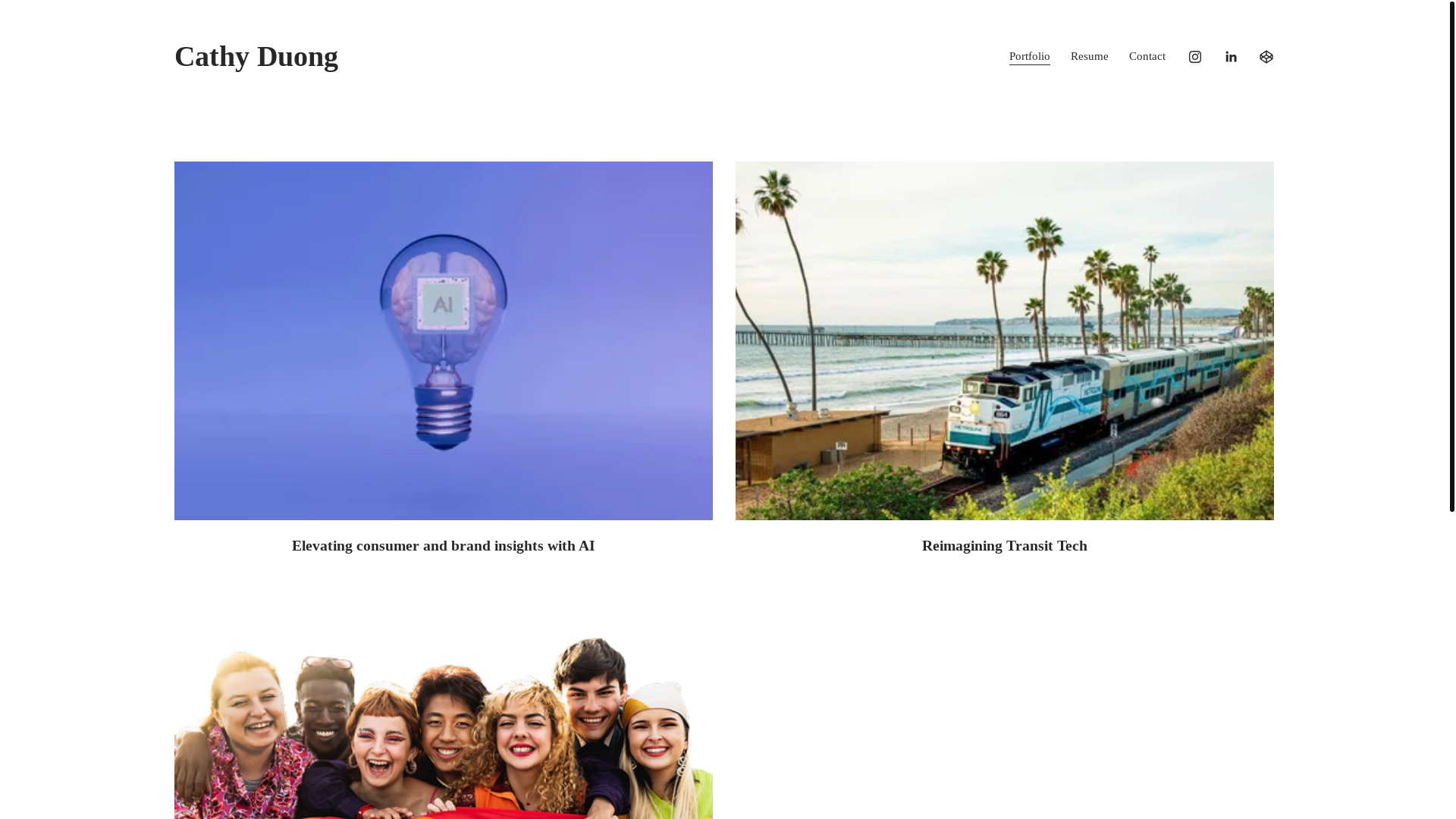 website screenshot of https://cathyduong.com/