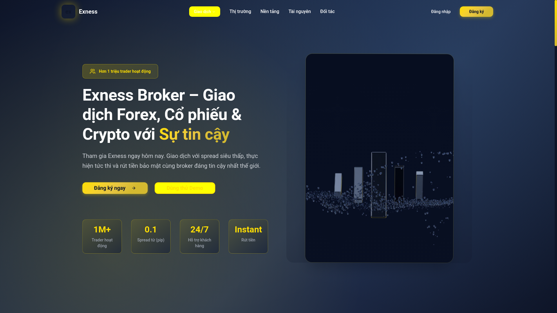 website screenshot of https://ex-vietnam.broker/