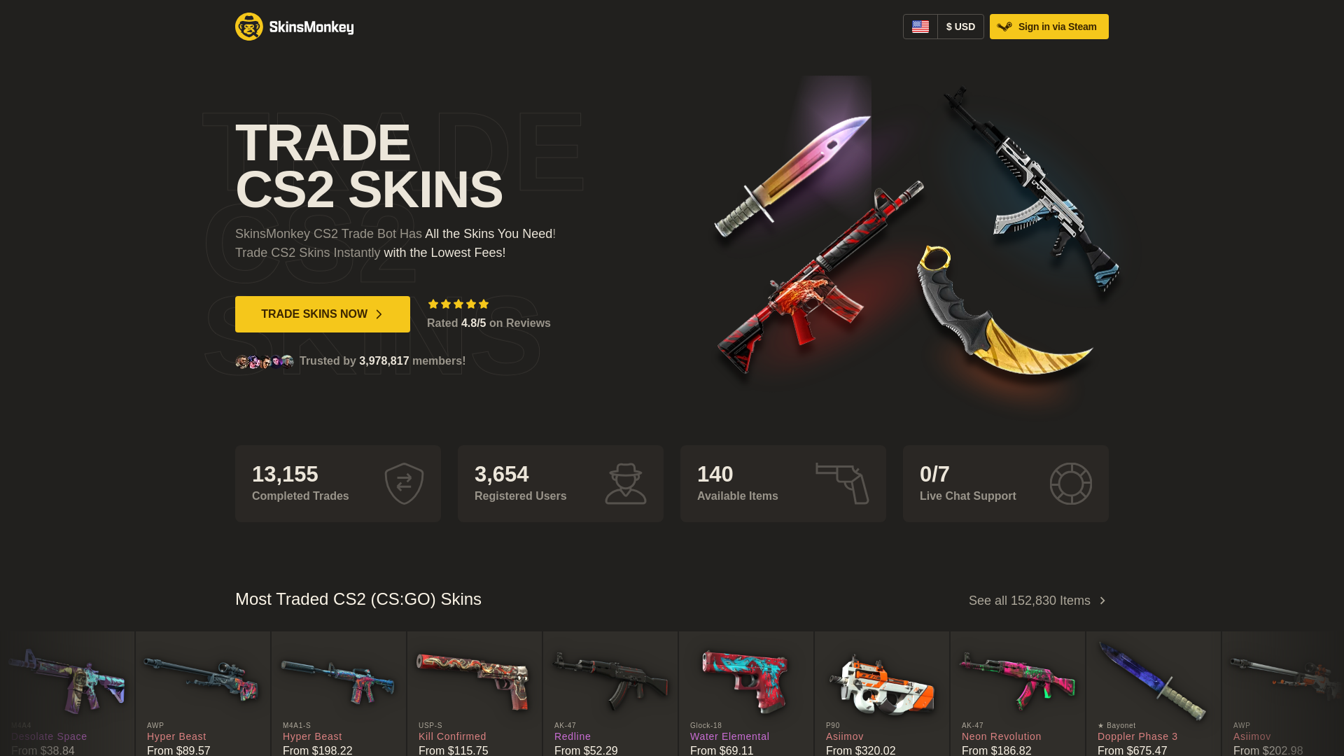 website screenshot of https://skinsmonkey.com/?referrer=af_tranid%3DC1ckgjvk1VBEy29NqmyopA%26pid%3D1