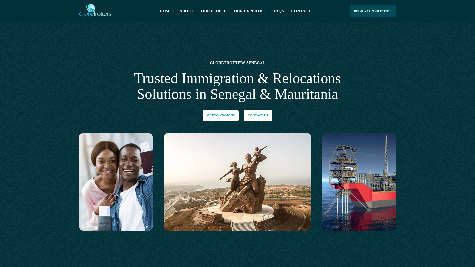 website screenshot of https://globetrotterssenegal.com