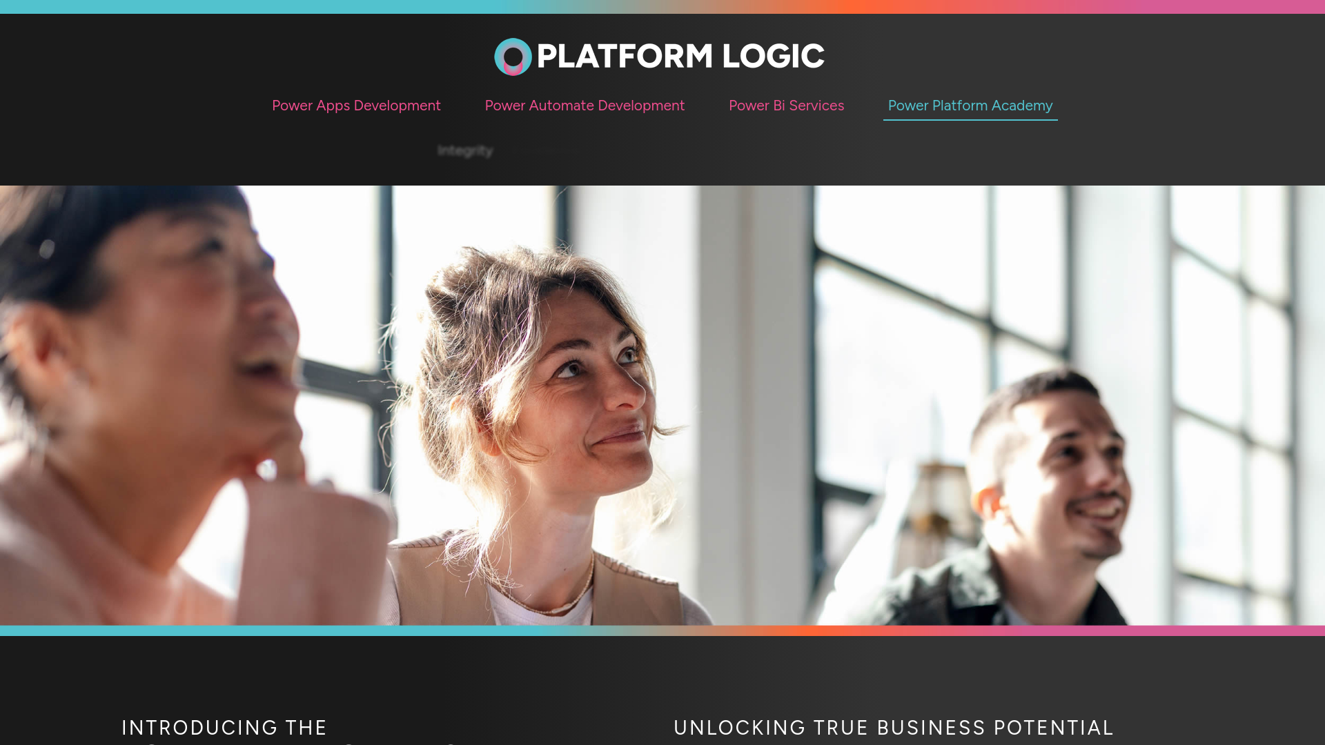 website screenshot of https://platformlogic.academy/
