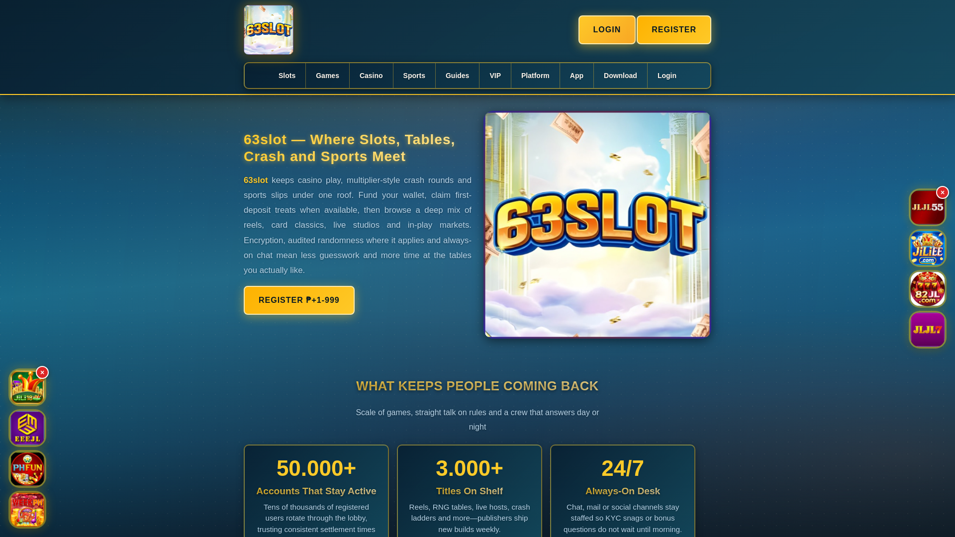 website screenshot of https://63slottatlo.com