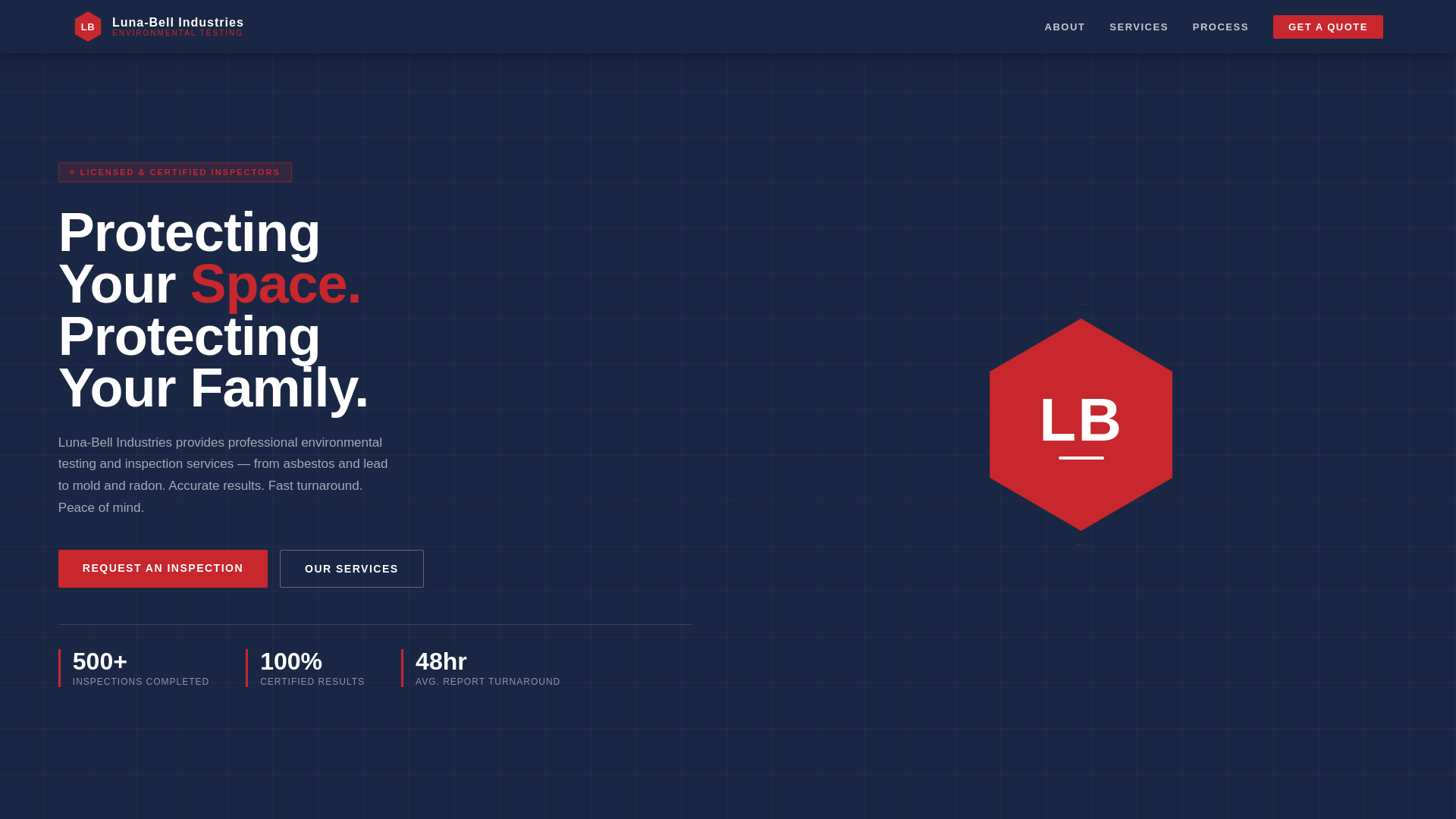 website screenshot of https://lunabellindustries.com/