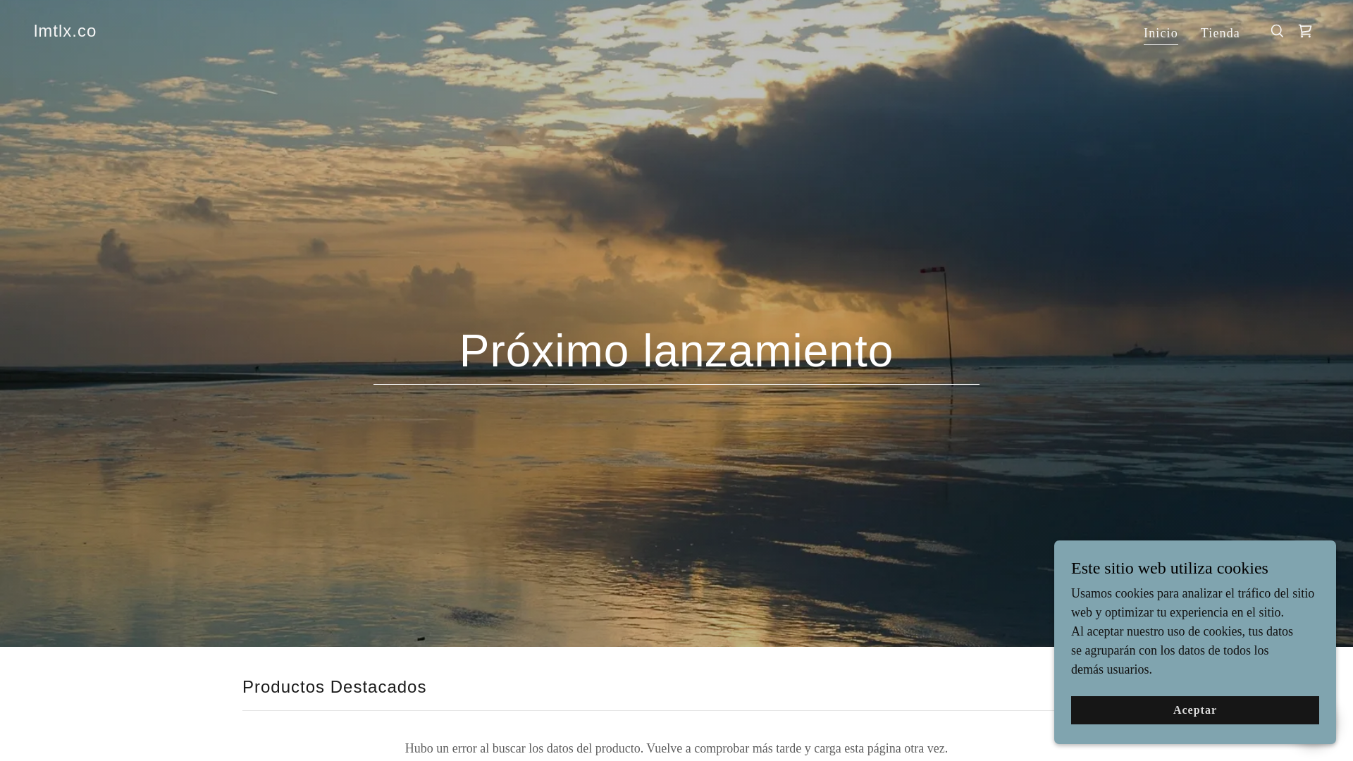 website screenshot of https://lmtlx.co/