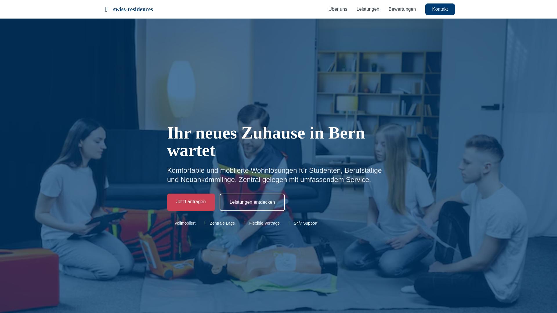 website screenshot of https://swiss-residencees.info/