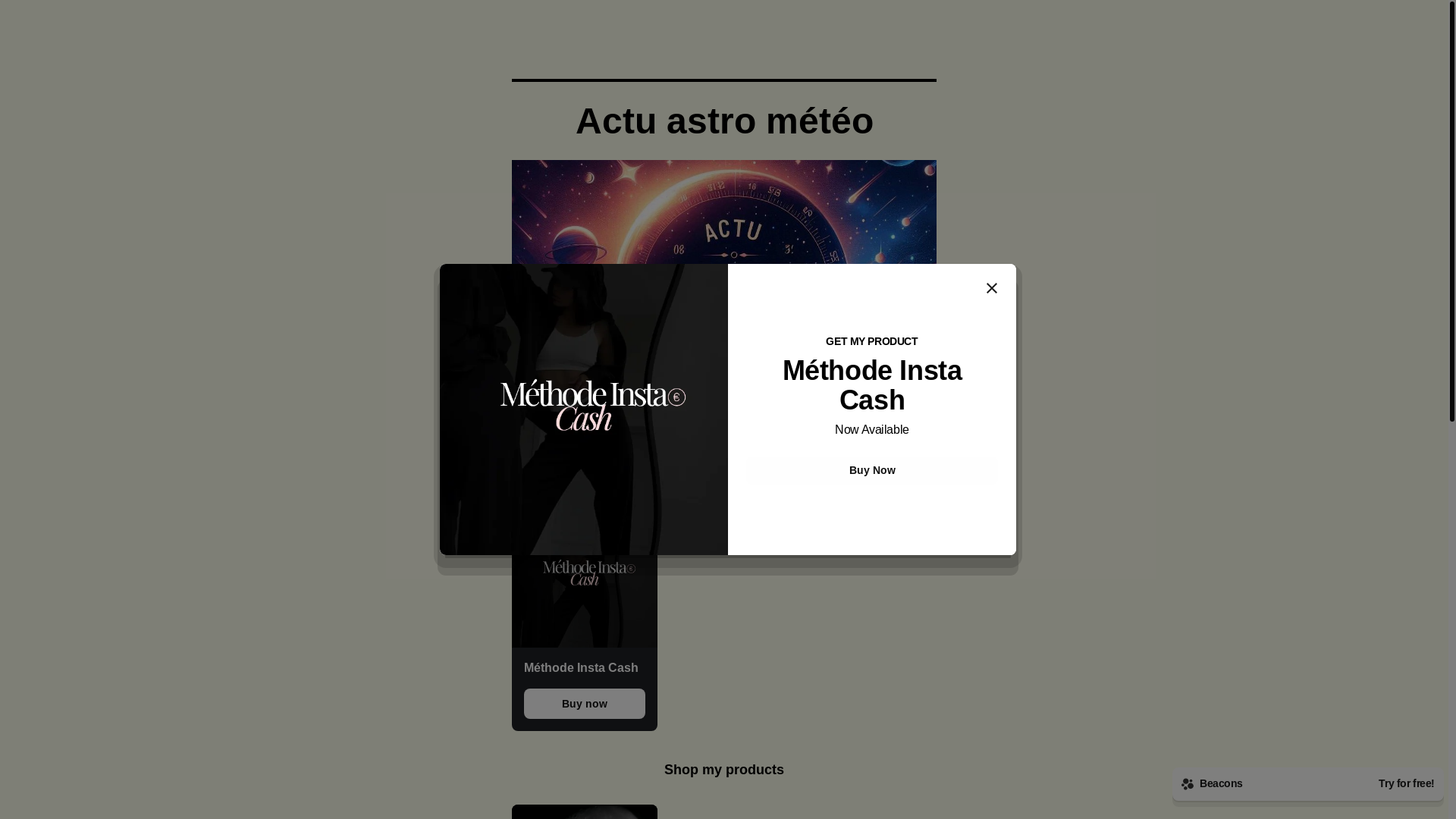 website screenshot of https://actuastrometeo.store/