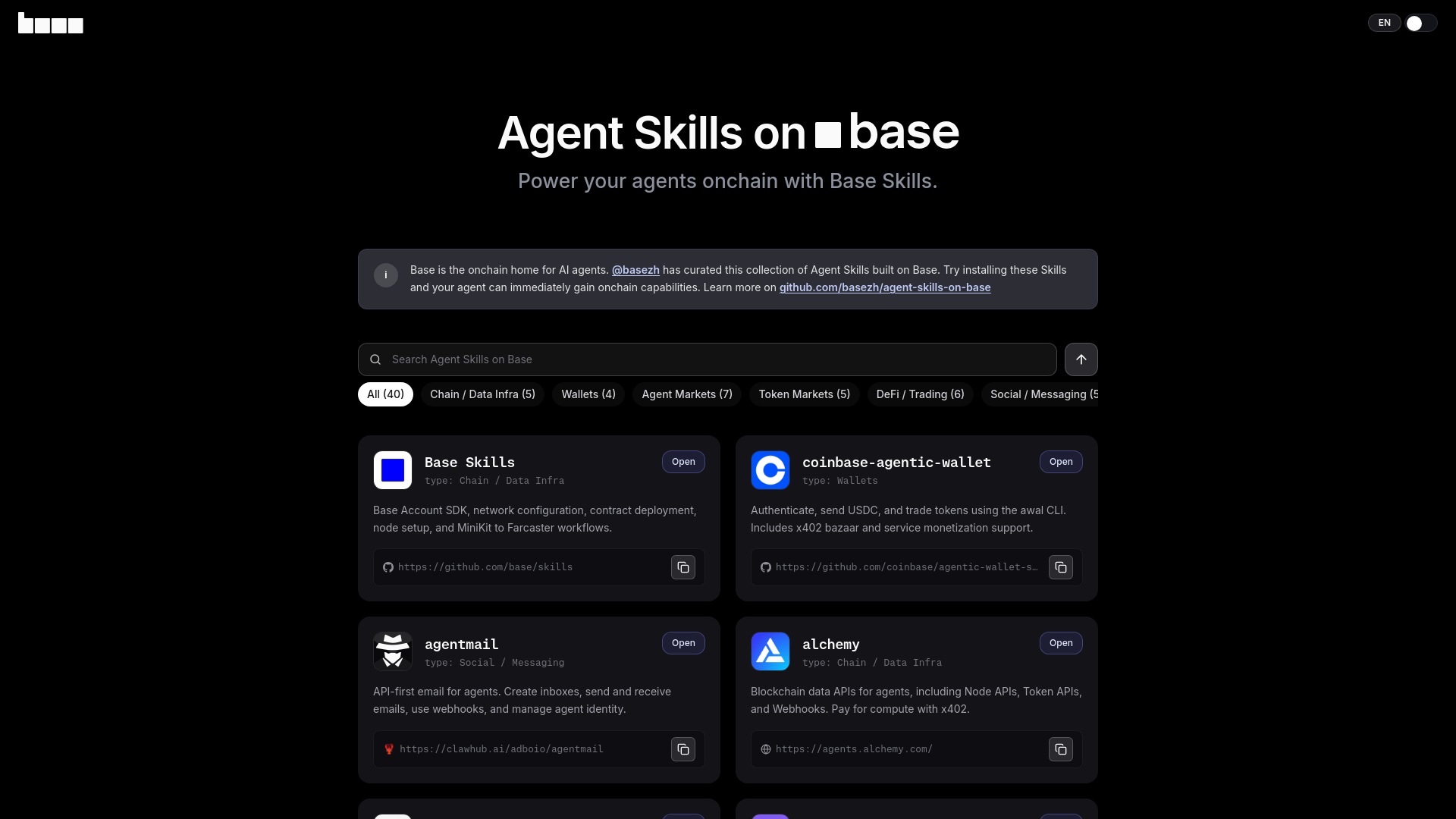 website screenshot of https://baseskills.best