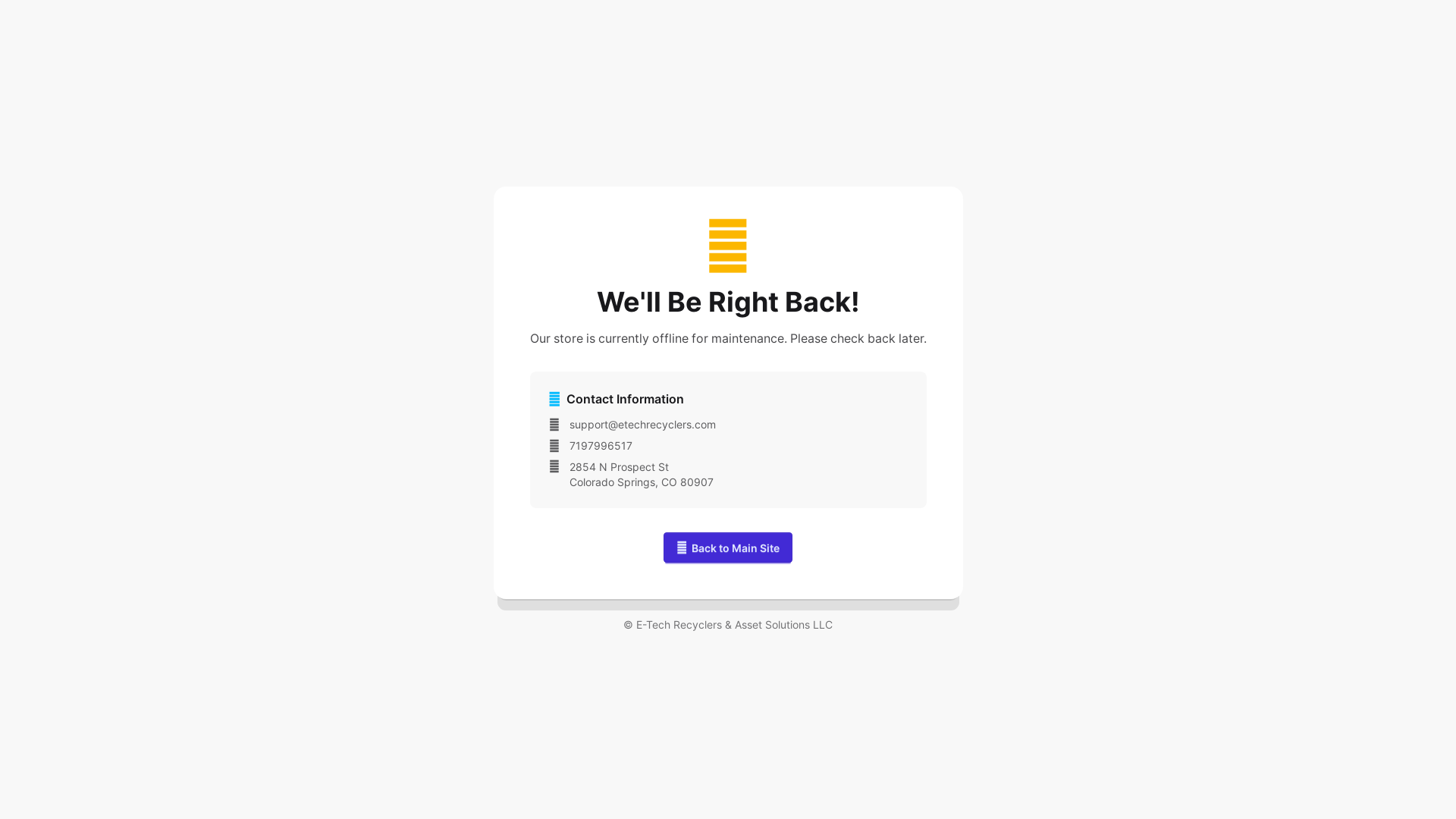 website screenshot of https://etechdepot.com/