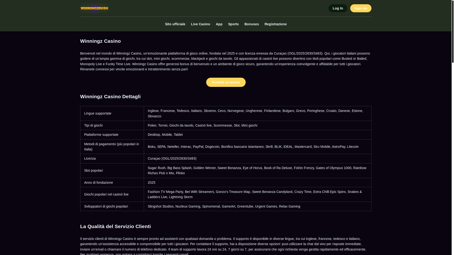 website screenshot of https://winningzrush-casino-it.pages.dev/