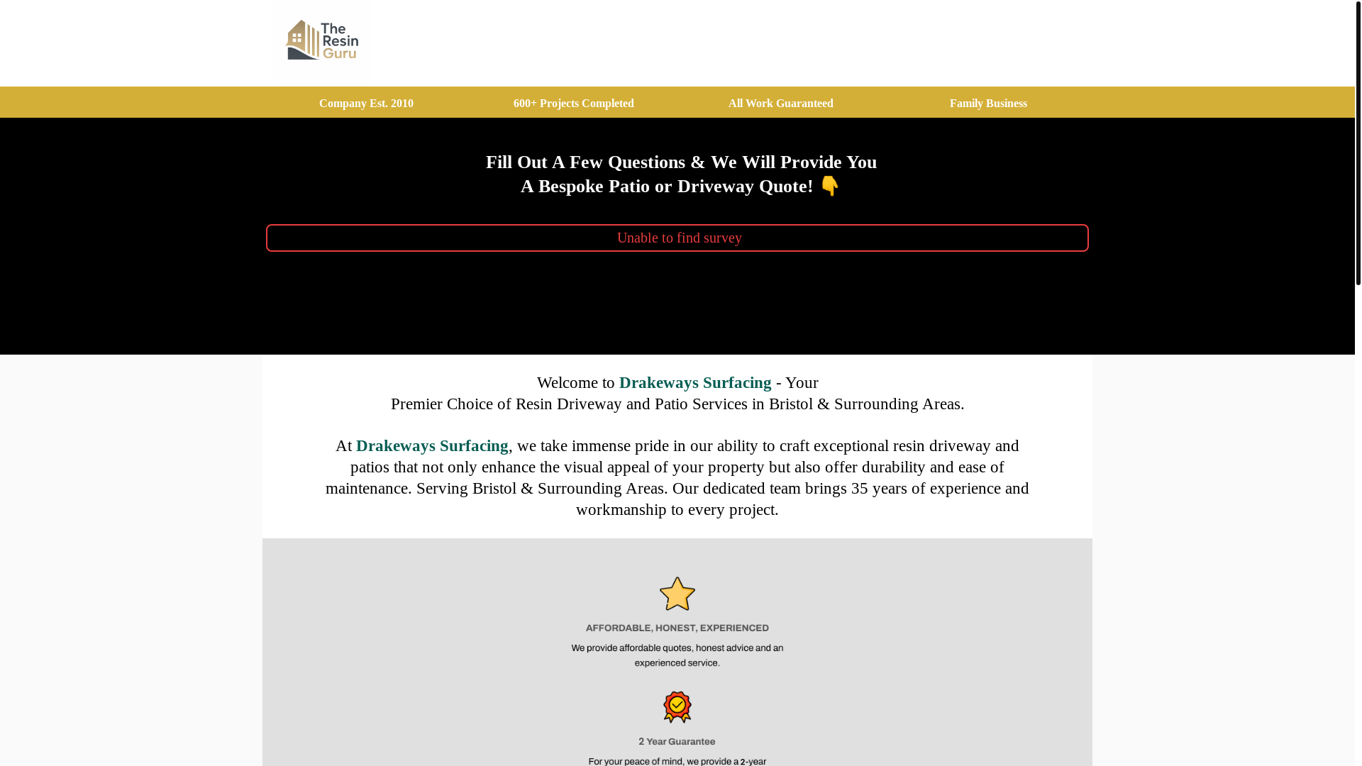 website screenshot of https://drakewaysurfacing.co.uk/