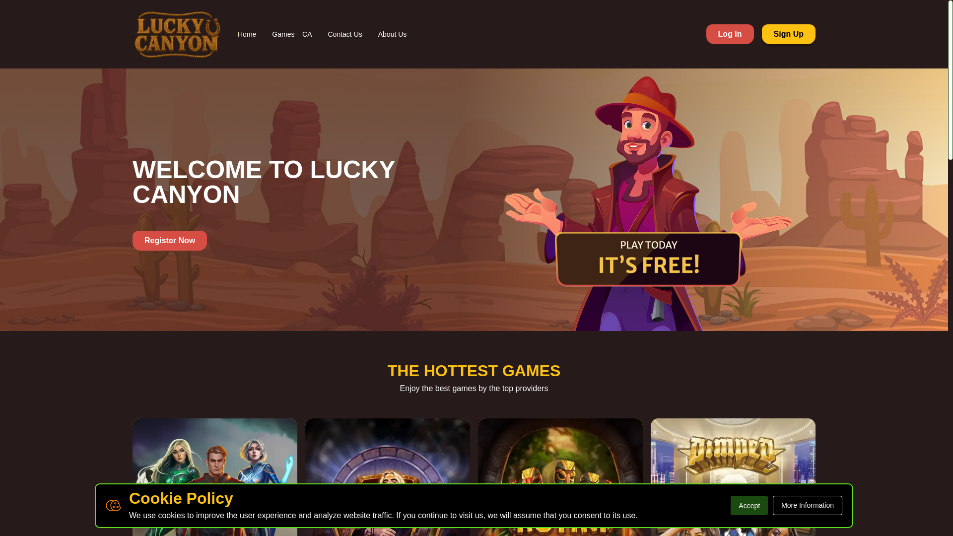 website screenshot of https://canyonhunter.net/
