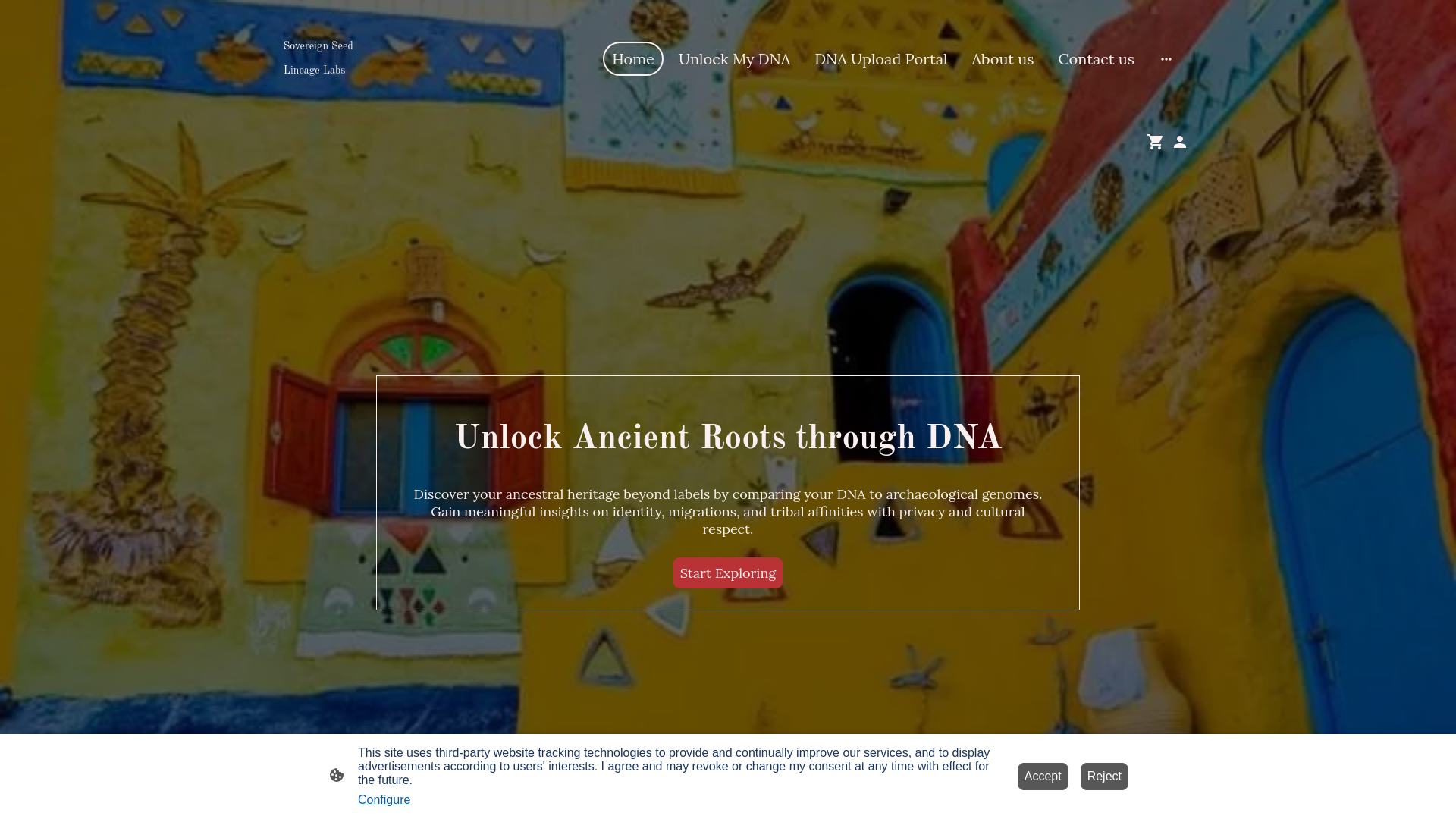 website screenshot of https://sovereignseedlineagelabs.com/