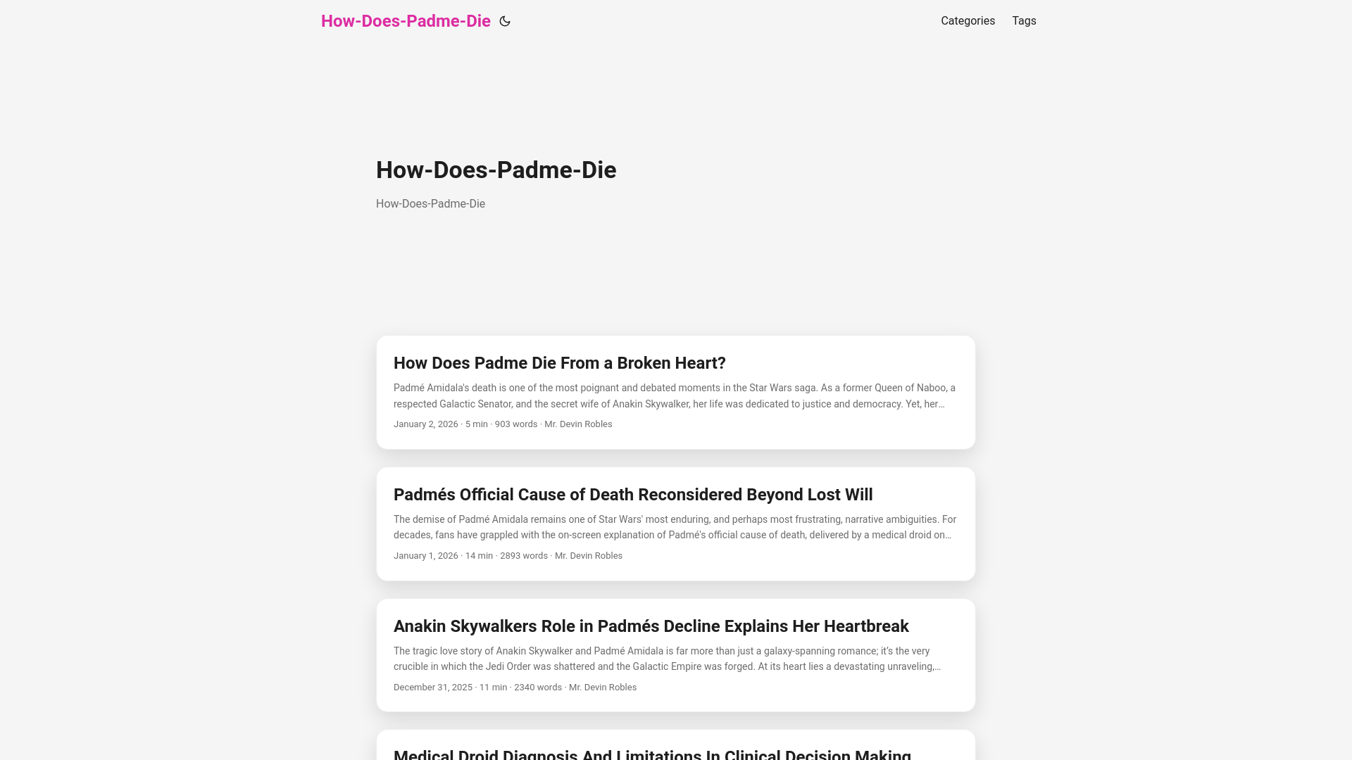 website screenshot of https://how-does-padme-die.pages.dev/