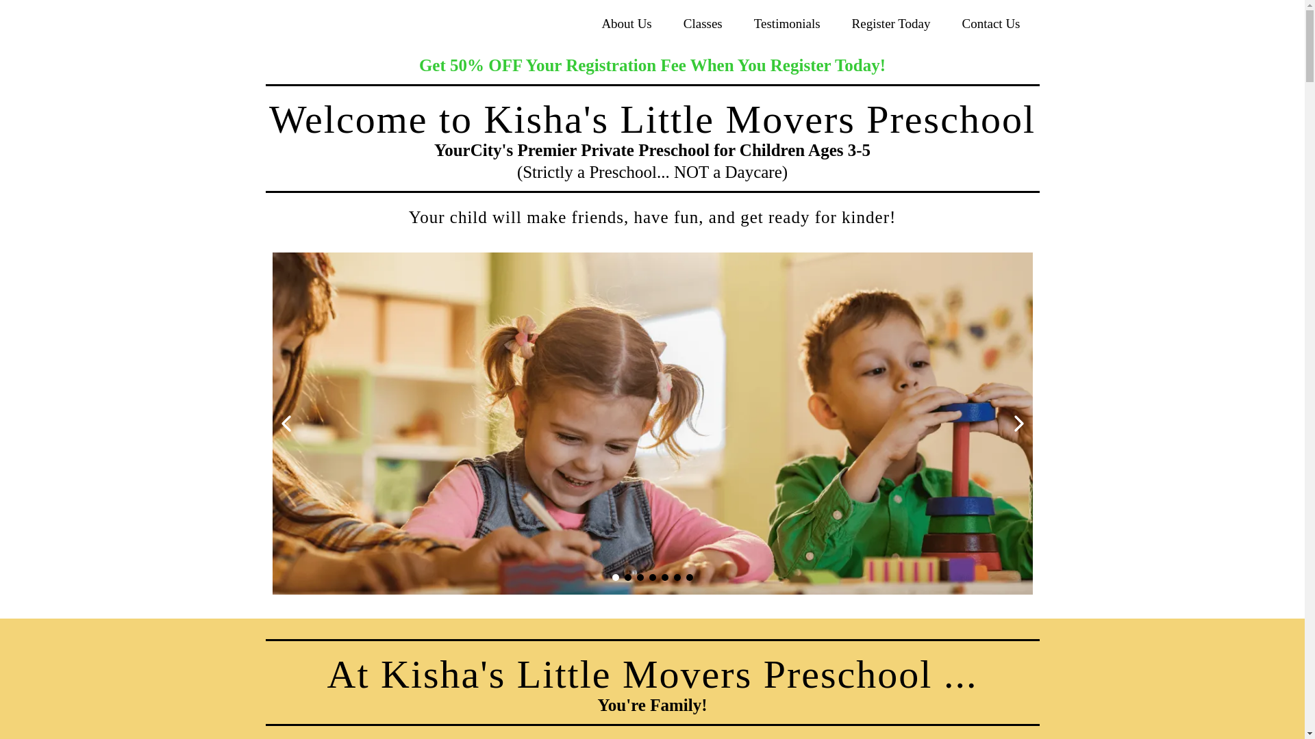 website screenshot of https://littlemoverspreschool.com/