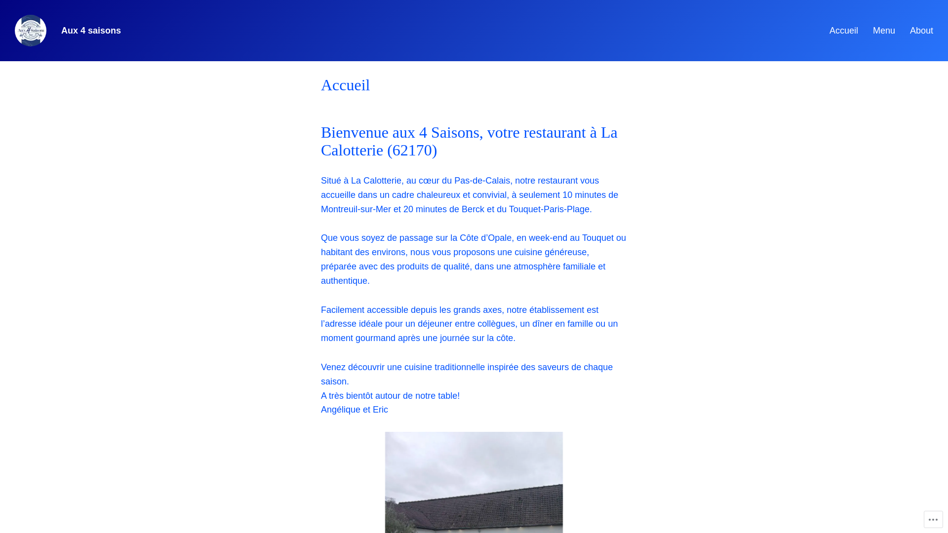 website screenshot of https://restaurantaux4saisons.com