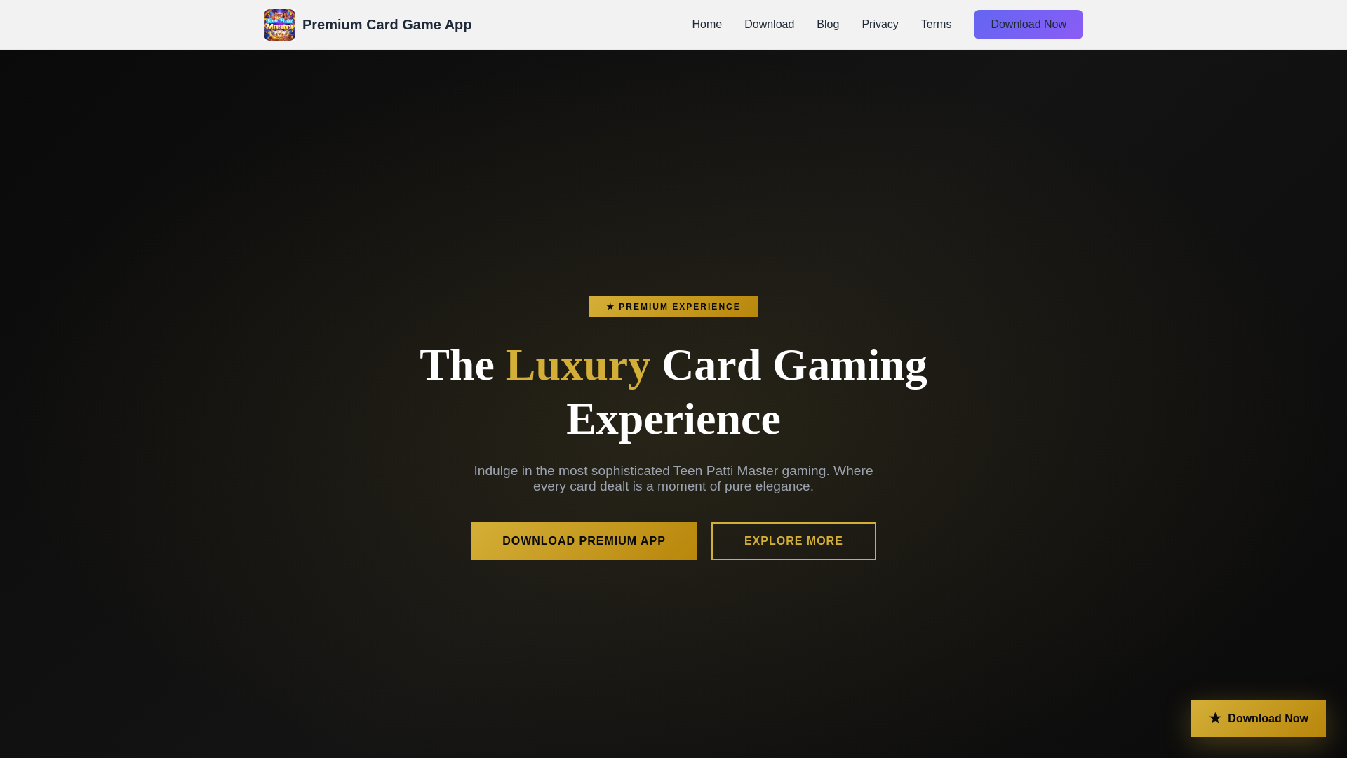 website screenshot of https://premiumcardgameapp.com/